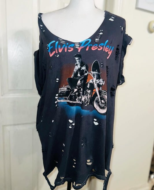 Elvis Oversized Distressed Tee