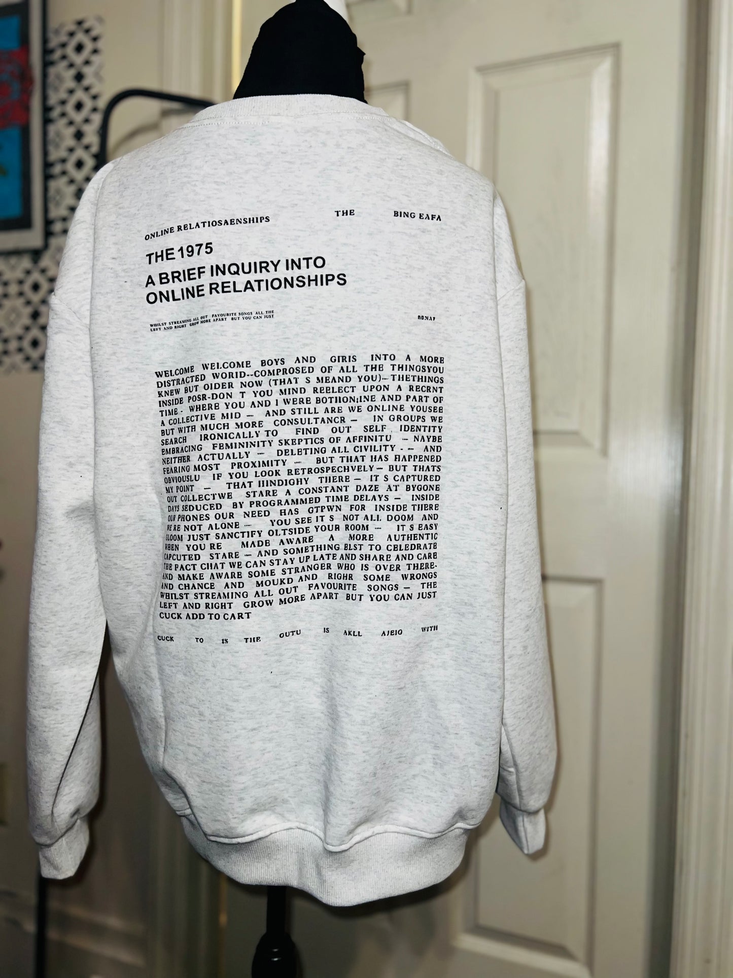 The 1975 ABIIOR Double Sided Oversized Distressed Sweatshirt