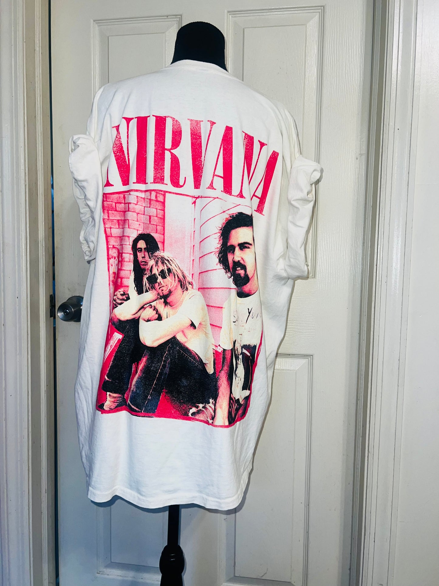 Nirvana Double Sided Oversized Distressed Tee