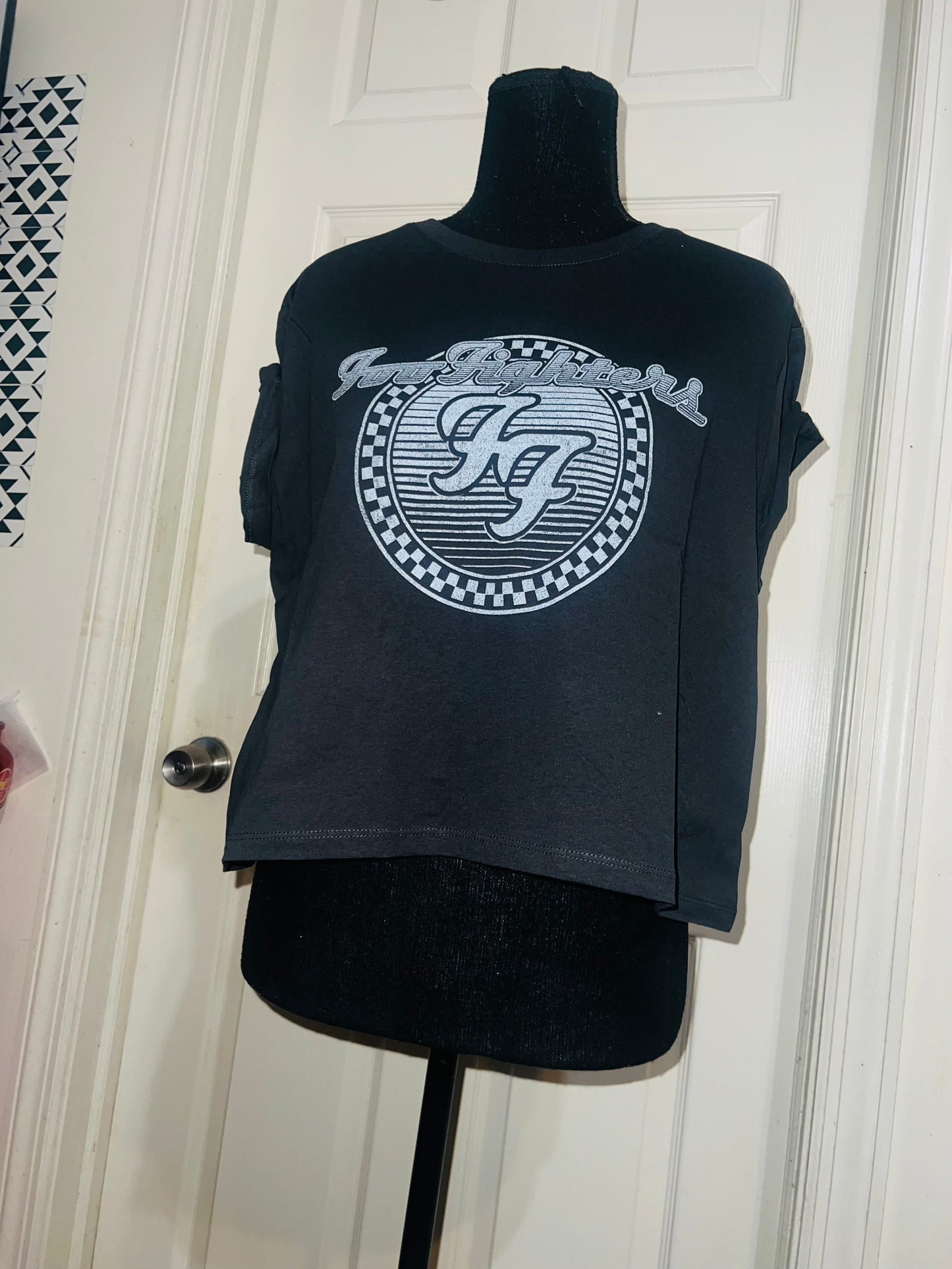 Foo Fighters Oversized Distressed Baby Tee