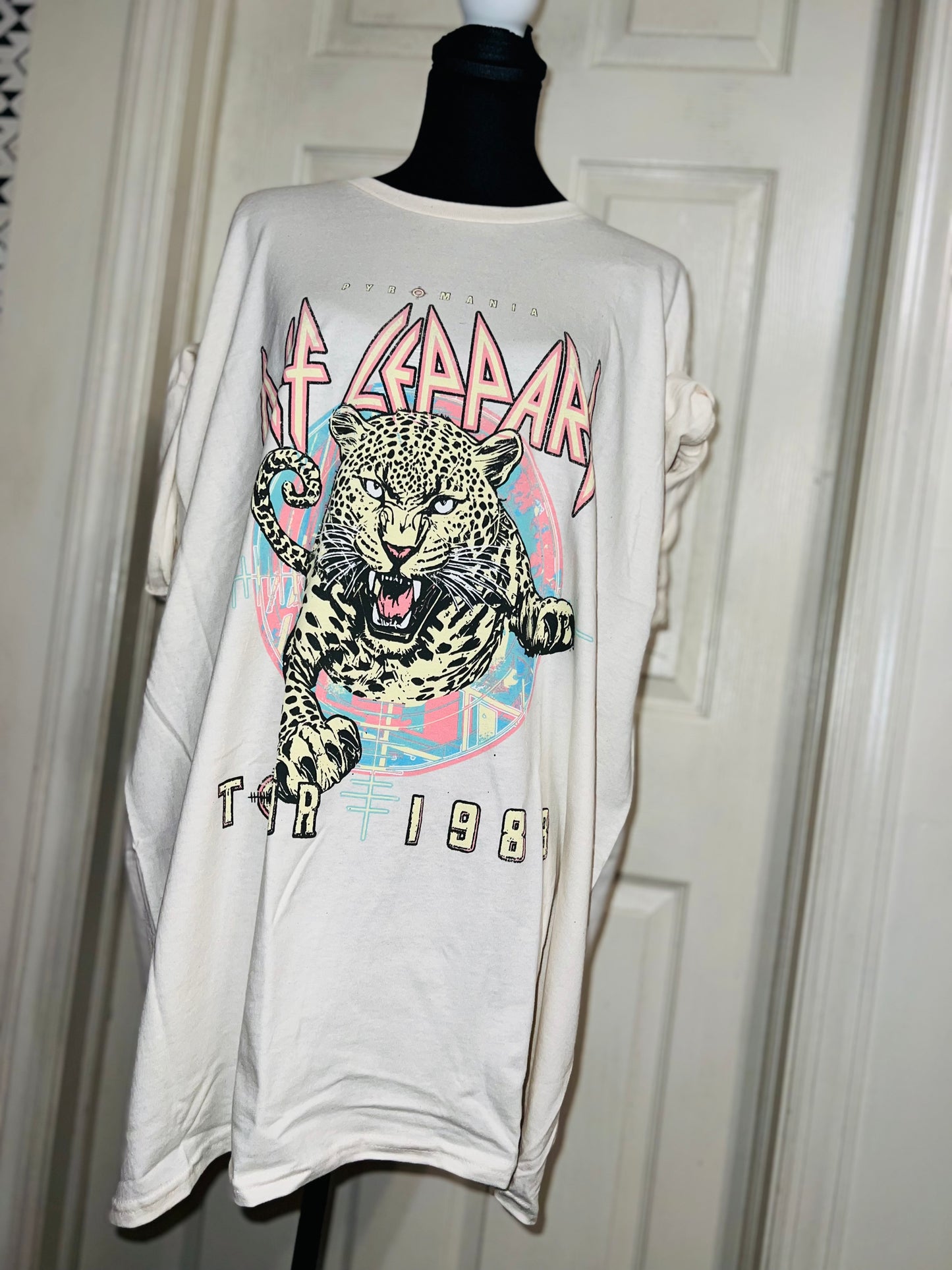 Def Leppard Double Sided Oversized Distressed Tee