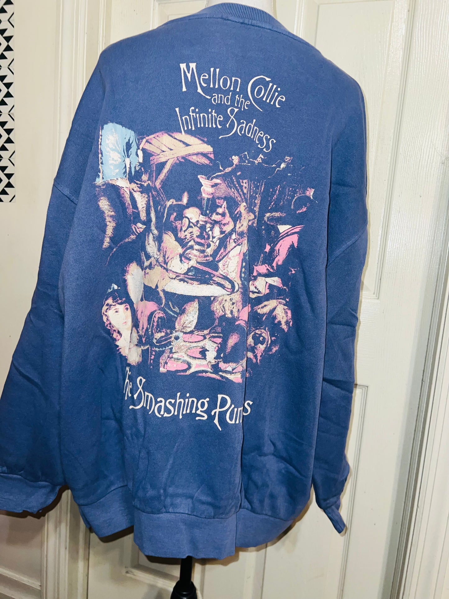 The Smashing Pumpkins Double Sided Oversized Distressed Sweatshirt