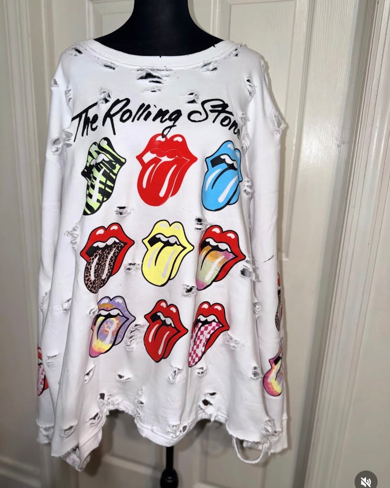 The Rolling Stones Oversized Distressed Sweatshirt