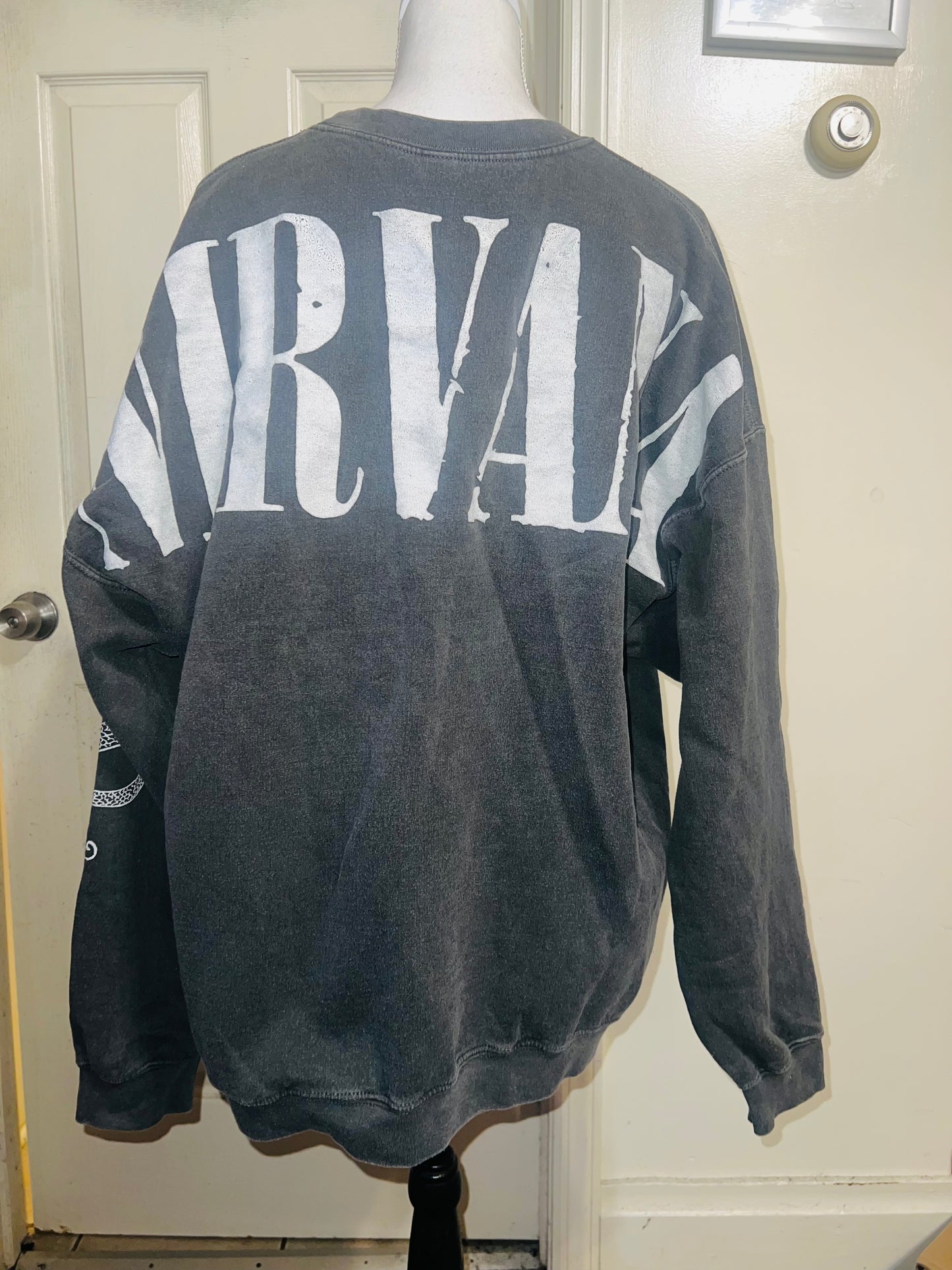 Nirvana Double Sides Oversized Distressed Sweatshirt