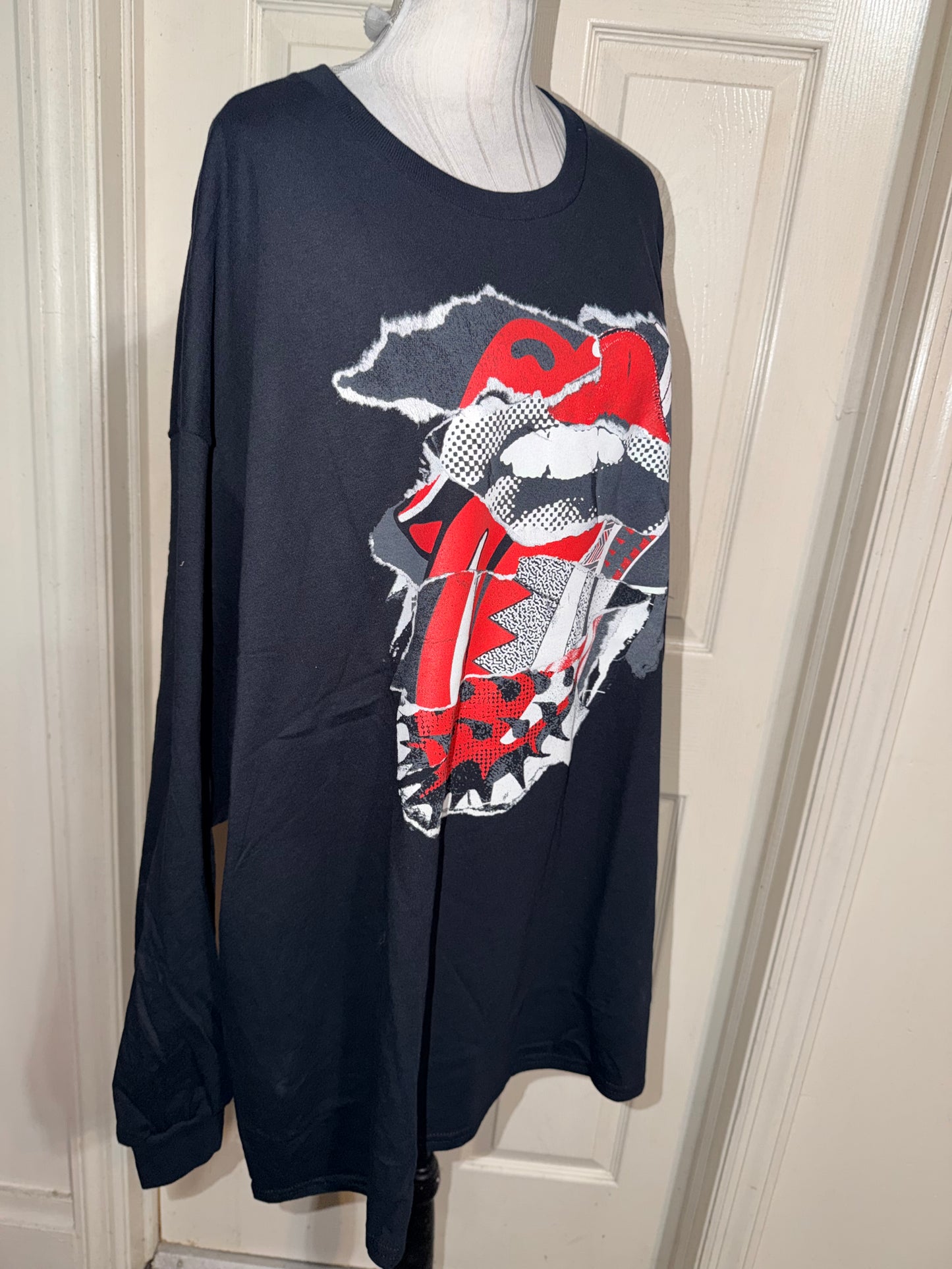 The Rolling Stones Oversized Distressed Long Sleeve Tee