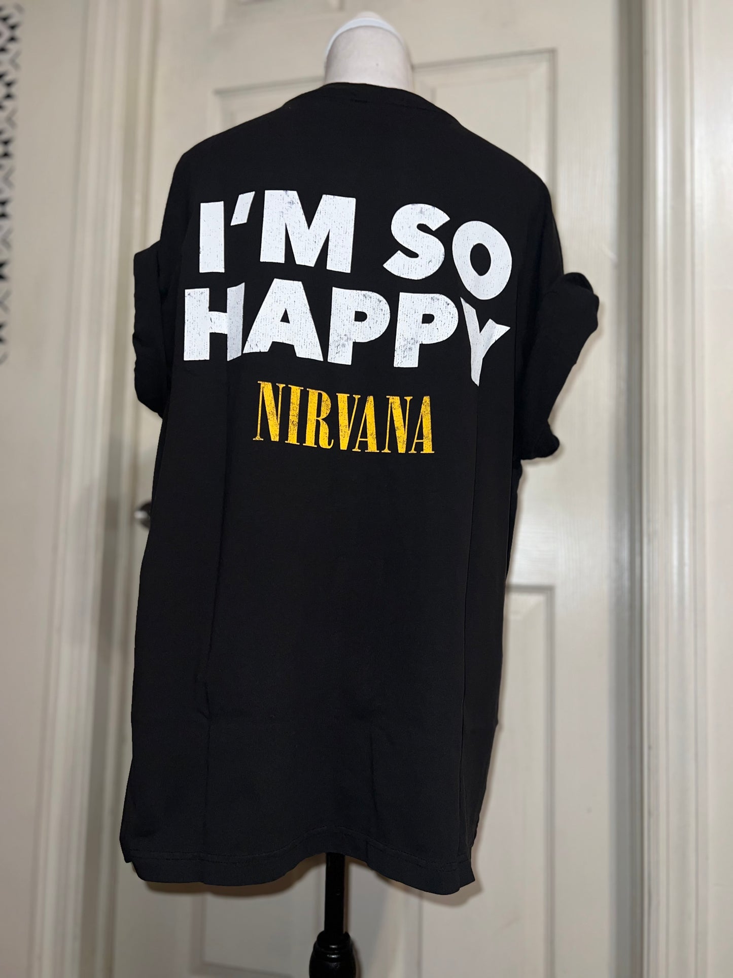 Nirvana Double Sided Oversized Distressed Tee