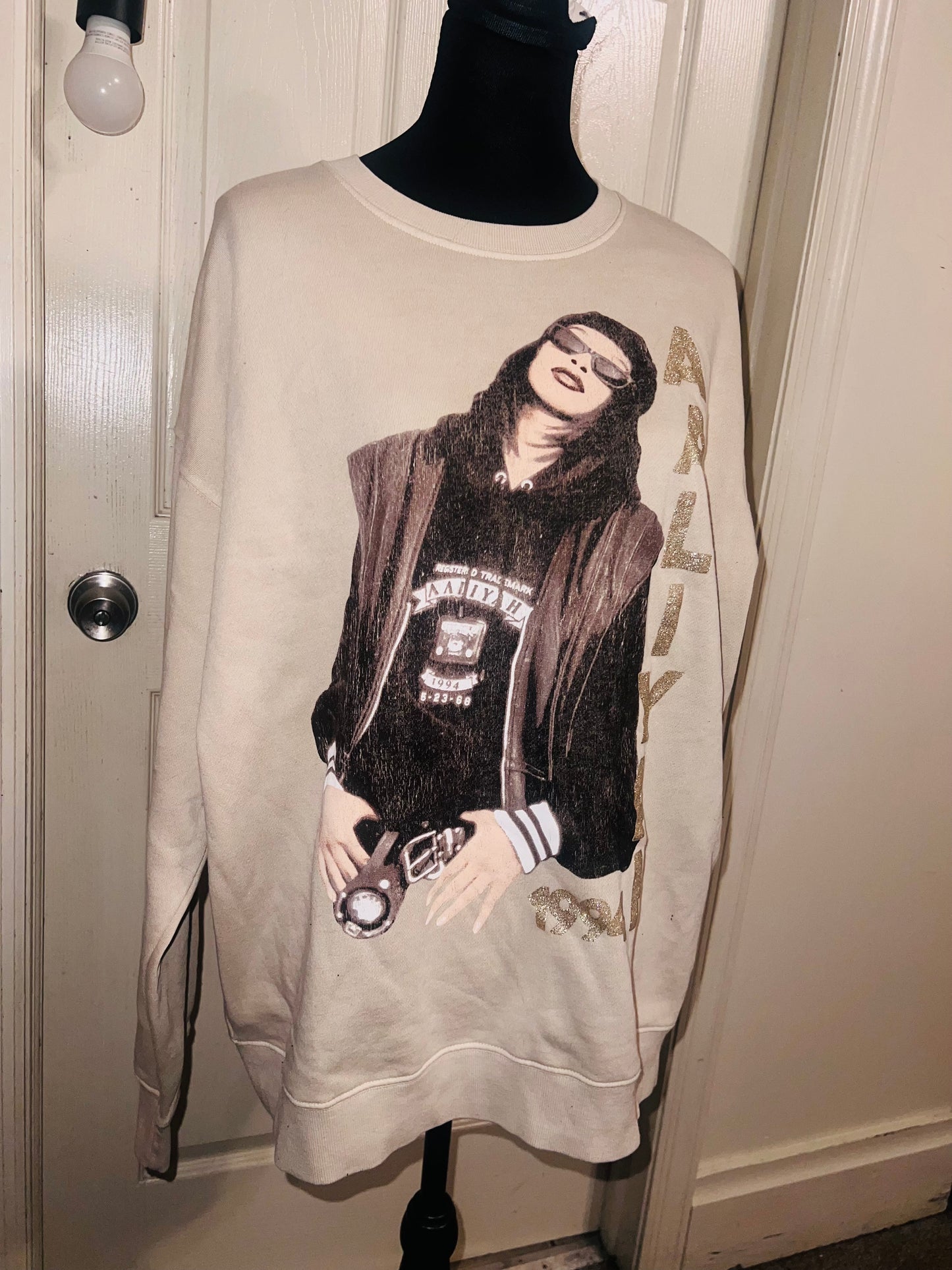 Aaliyah Oversized Distressed Sweatshirt