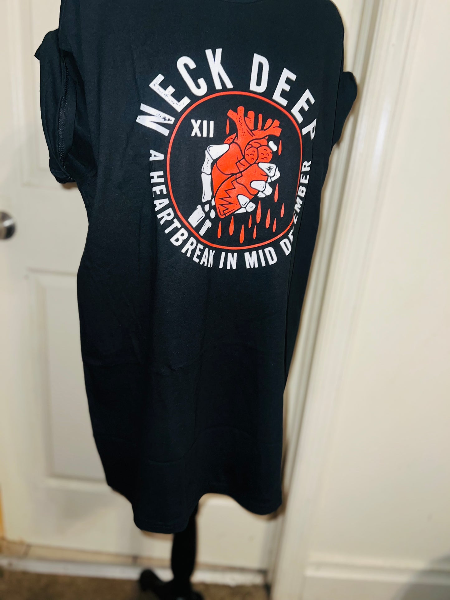 Neck Deep Oversized Distressed Tee