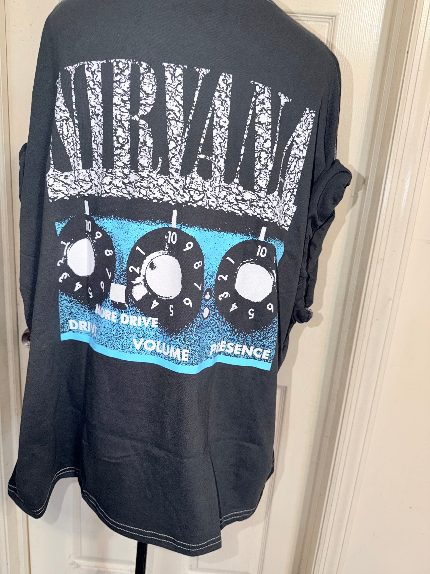 Nirvana Double Sided Oversized Distressed Tee