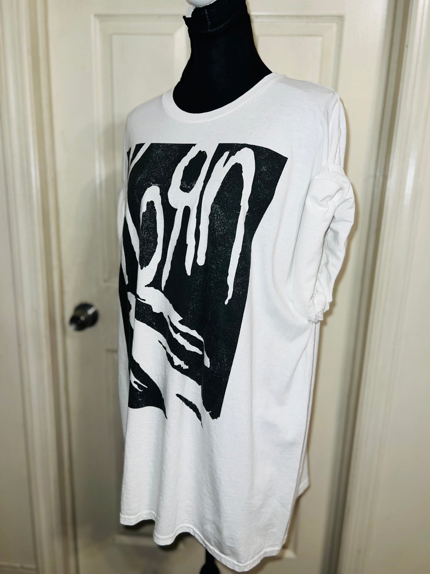 Korn Oversized Distressed T-Shirt