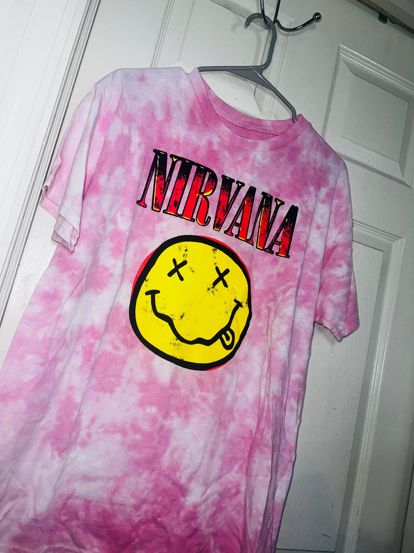 Nirvana Tie Dye Oversized Distressed Tee