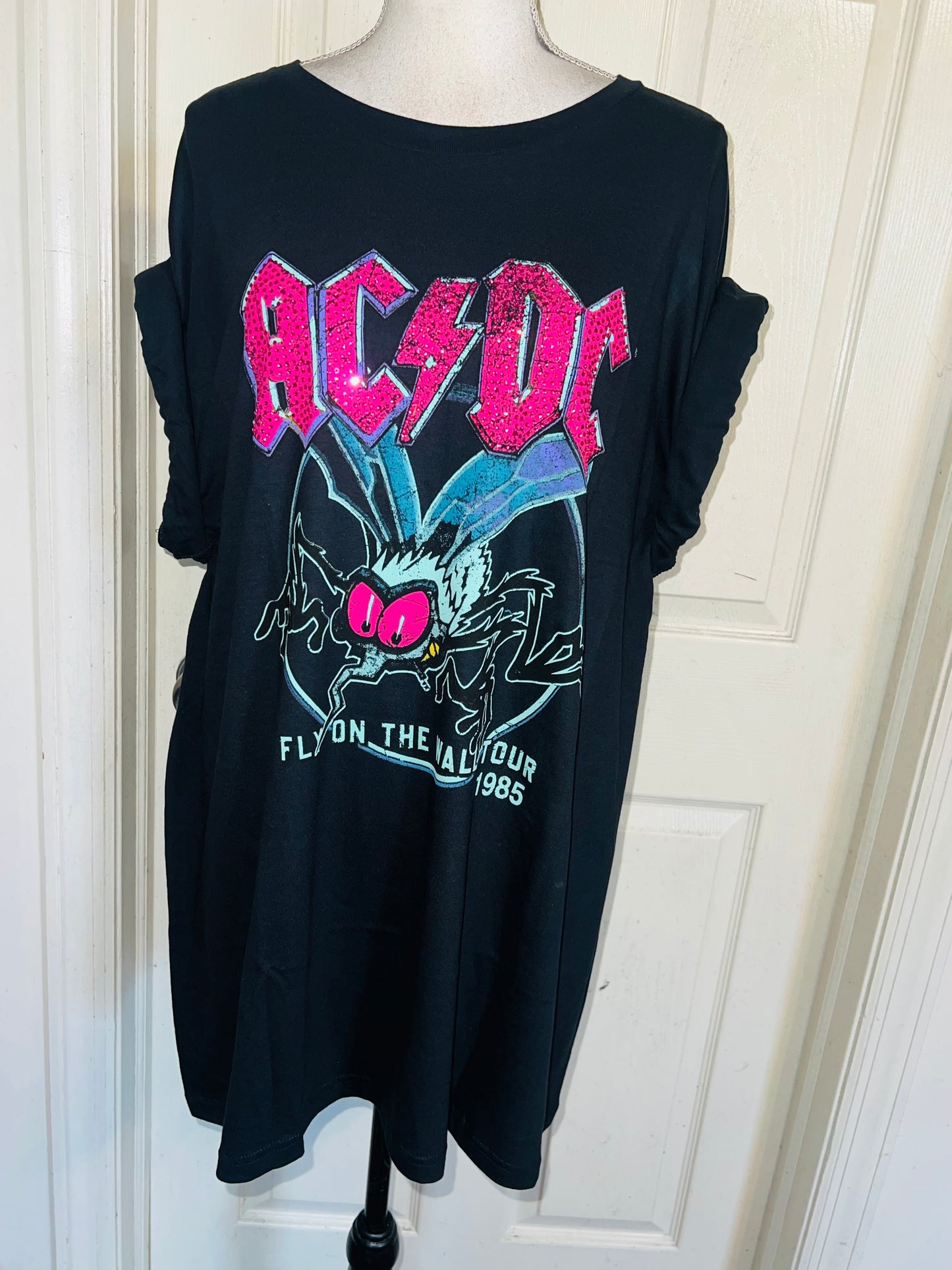 AC/DC Oversized Distressed Tee
