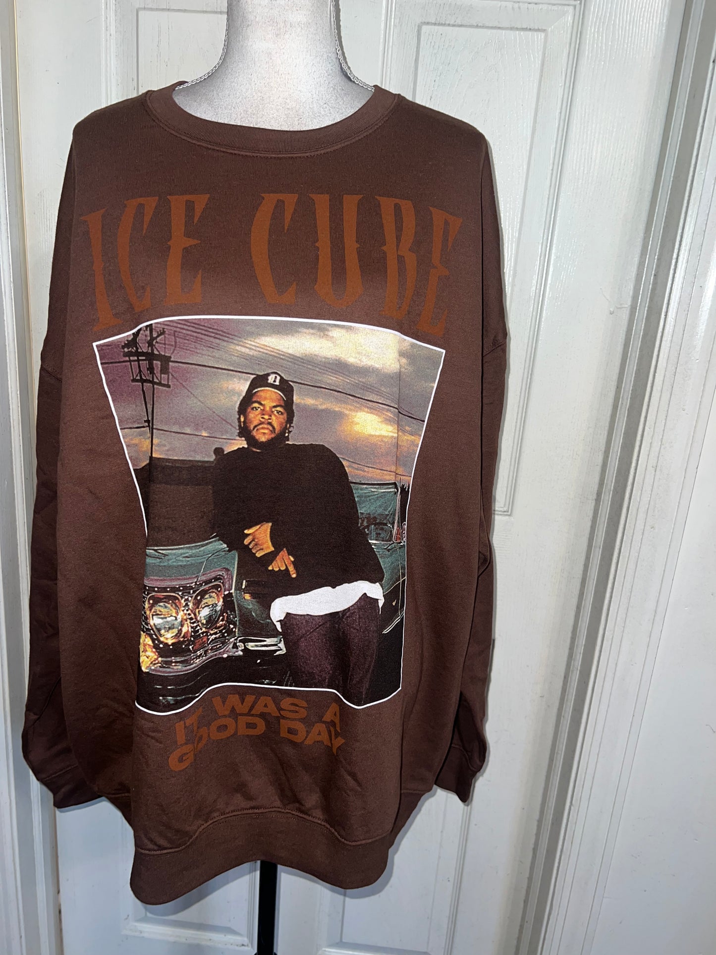 Ice Cube Oversized Distressed Sweatshirt