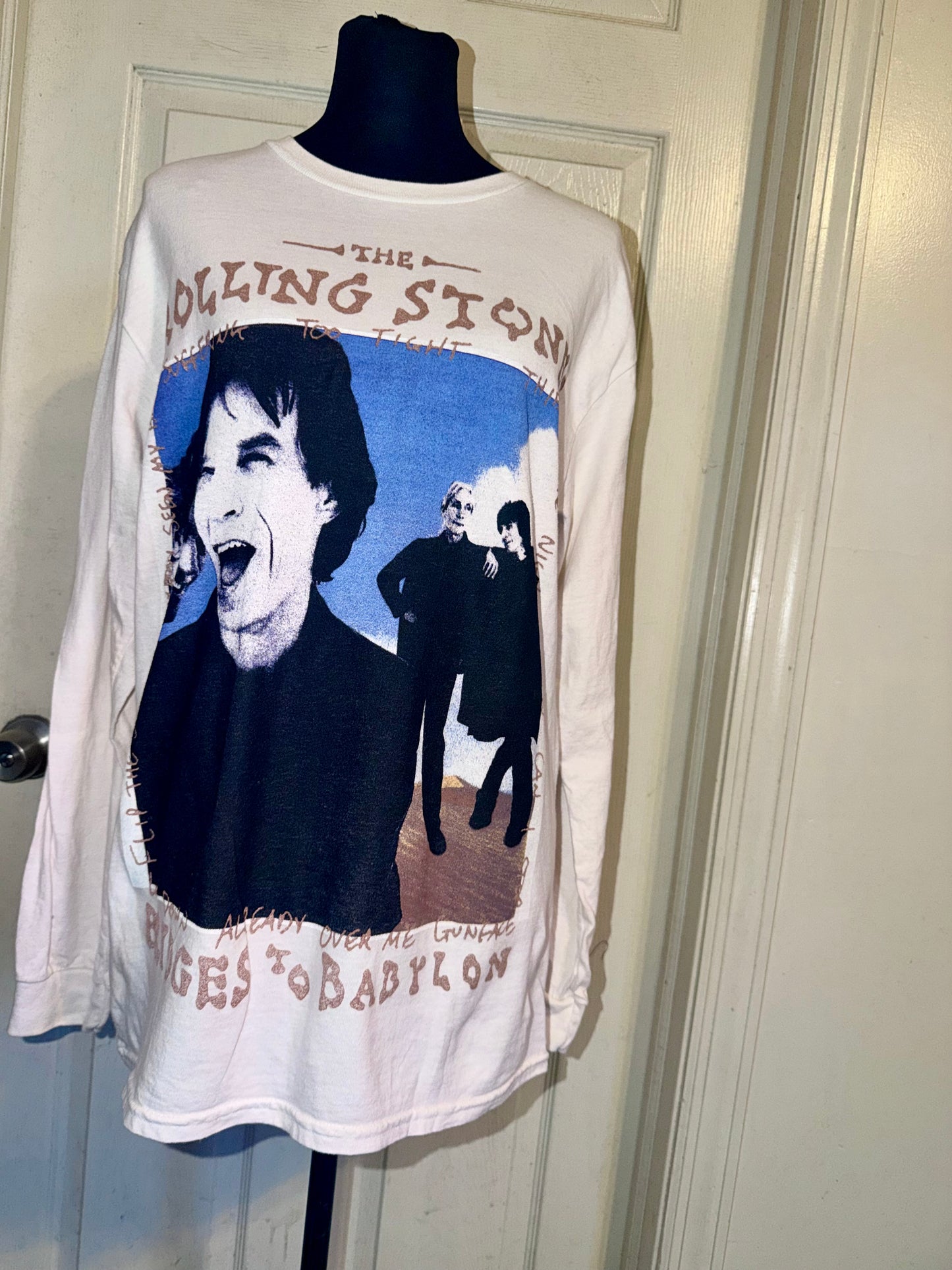 The Rolling Stones Oversized Distressed Long Sleeve Tee