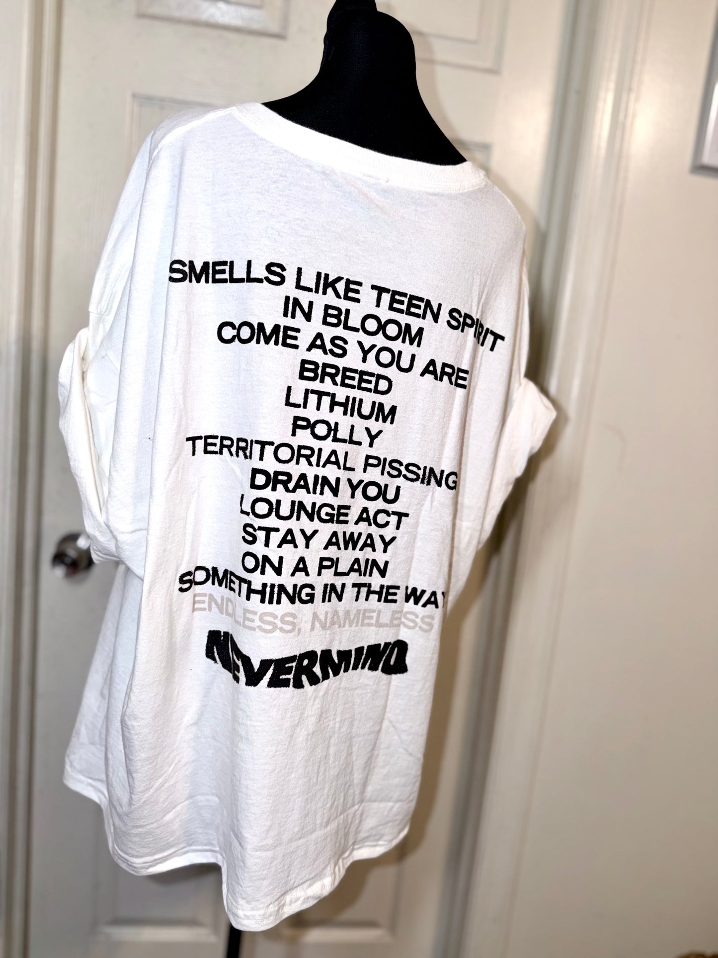 Nirvana Double Sided Oversized Distressed Tee