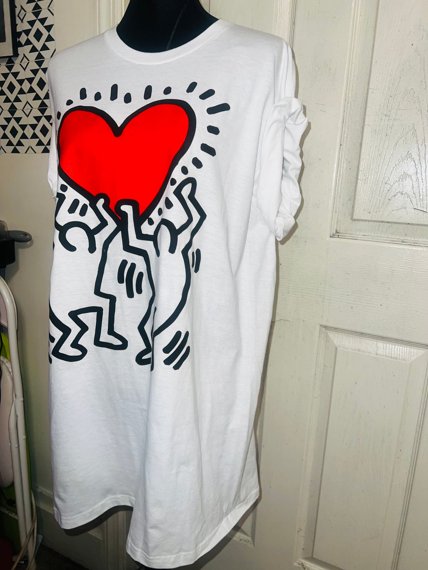 Keith Haring Oversized Distressed Tee