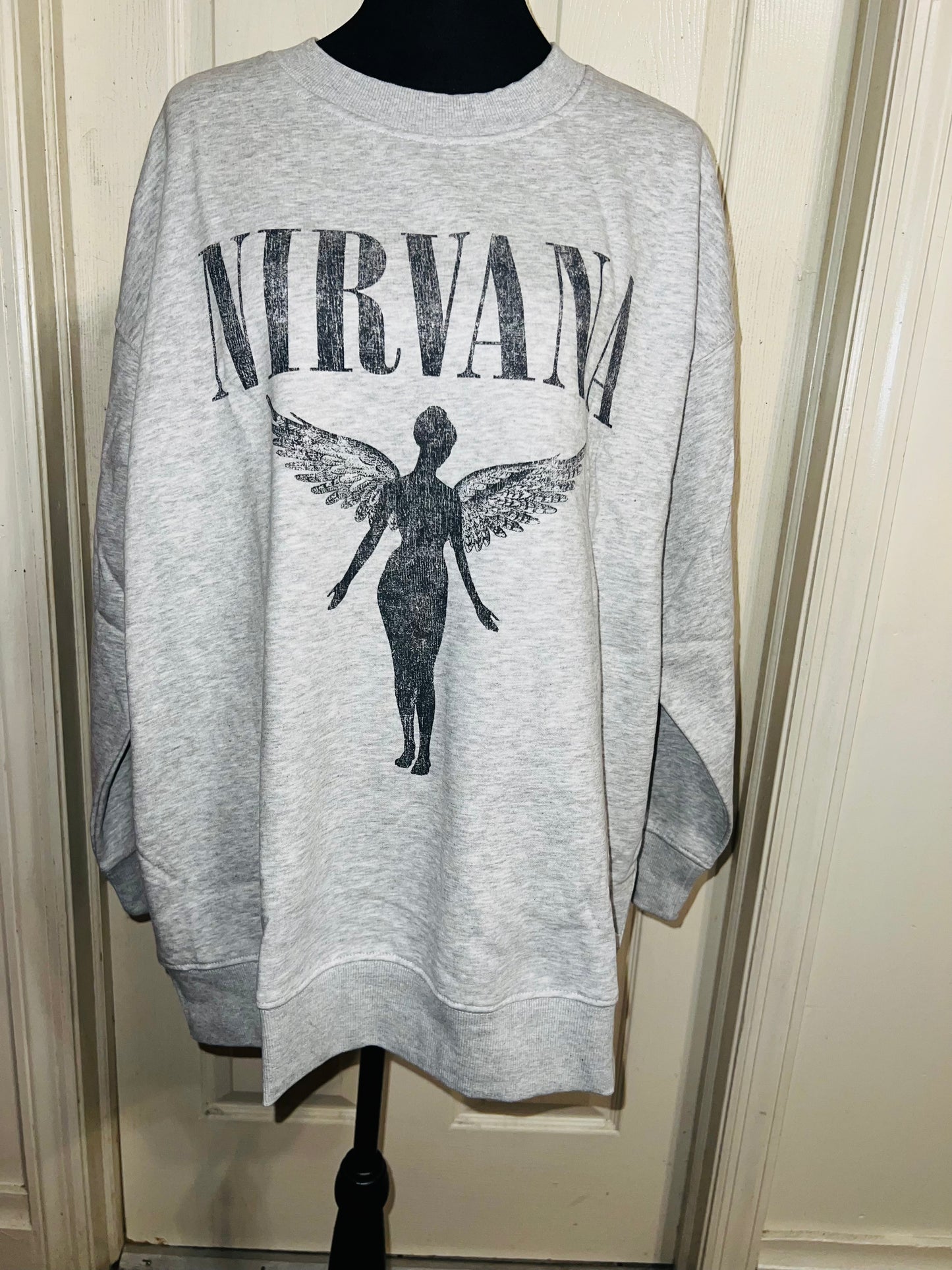 Nirvana Oversized Distressed Sweatshirt