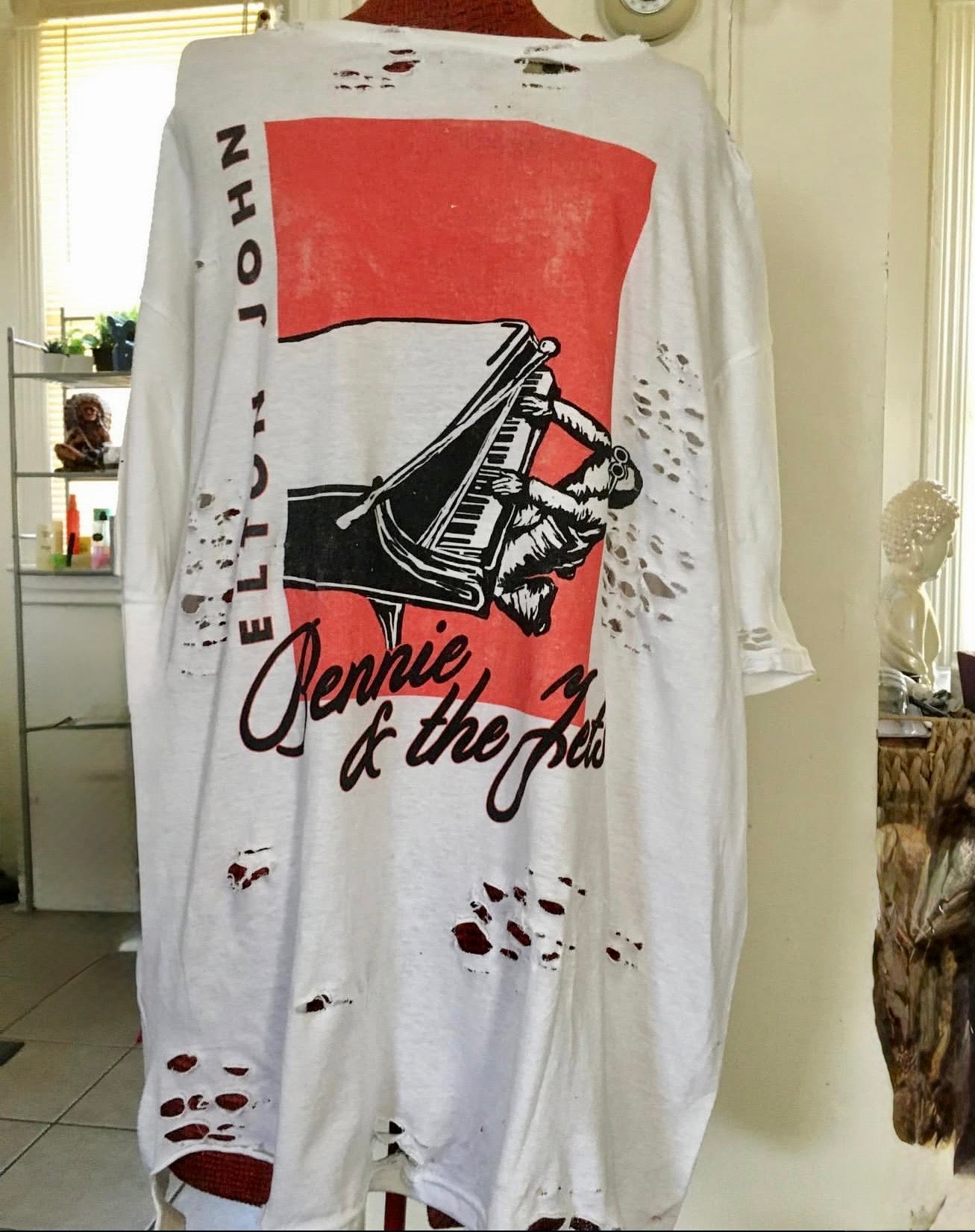 Elton John Oversized Distressed Tee