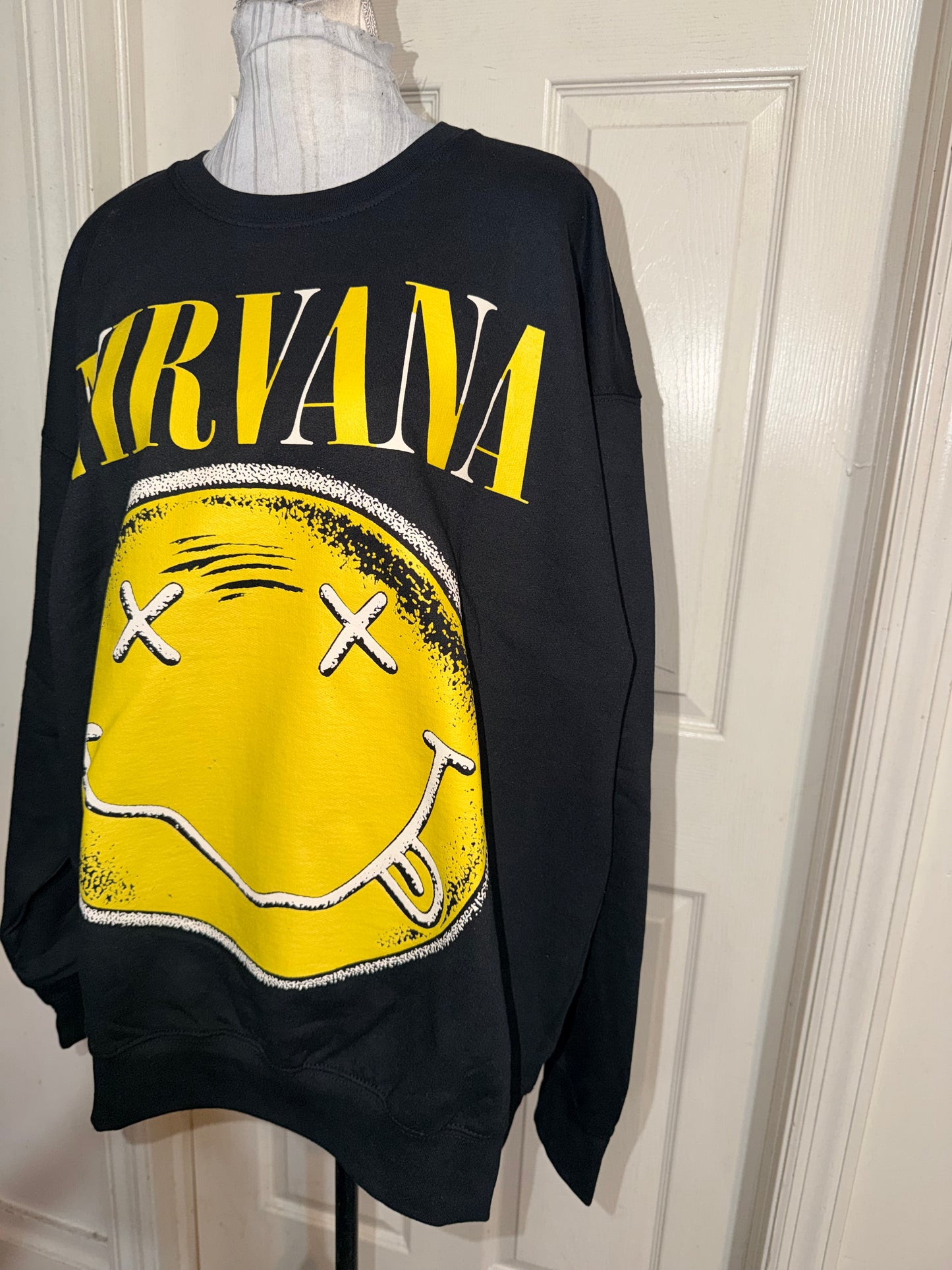Nirvana Oversized Distressed Sweatshirt