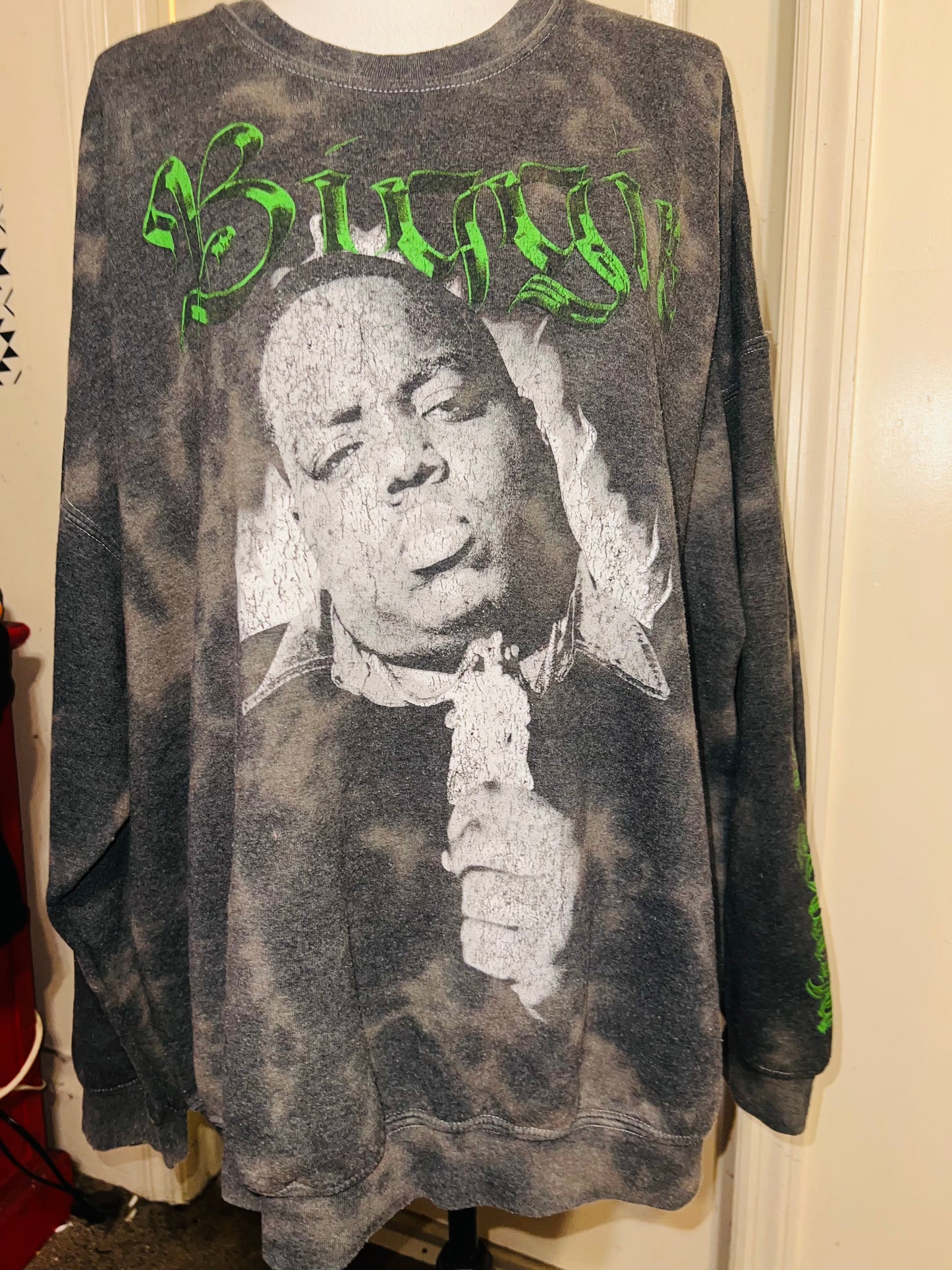 Biggie Smalls Oversized Distressed Sweatshirt