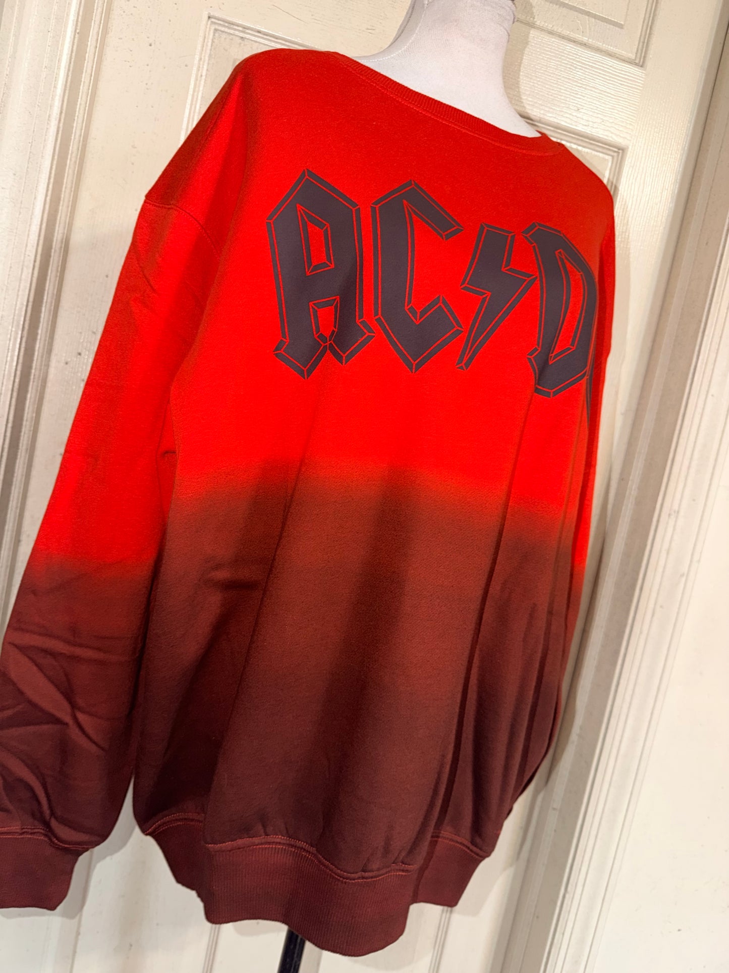 AC/DC Oversized Distressed Sweatshirt