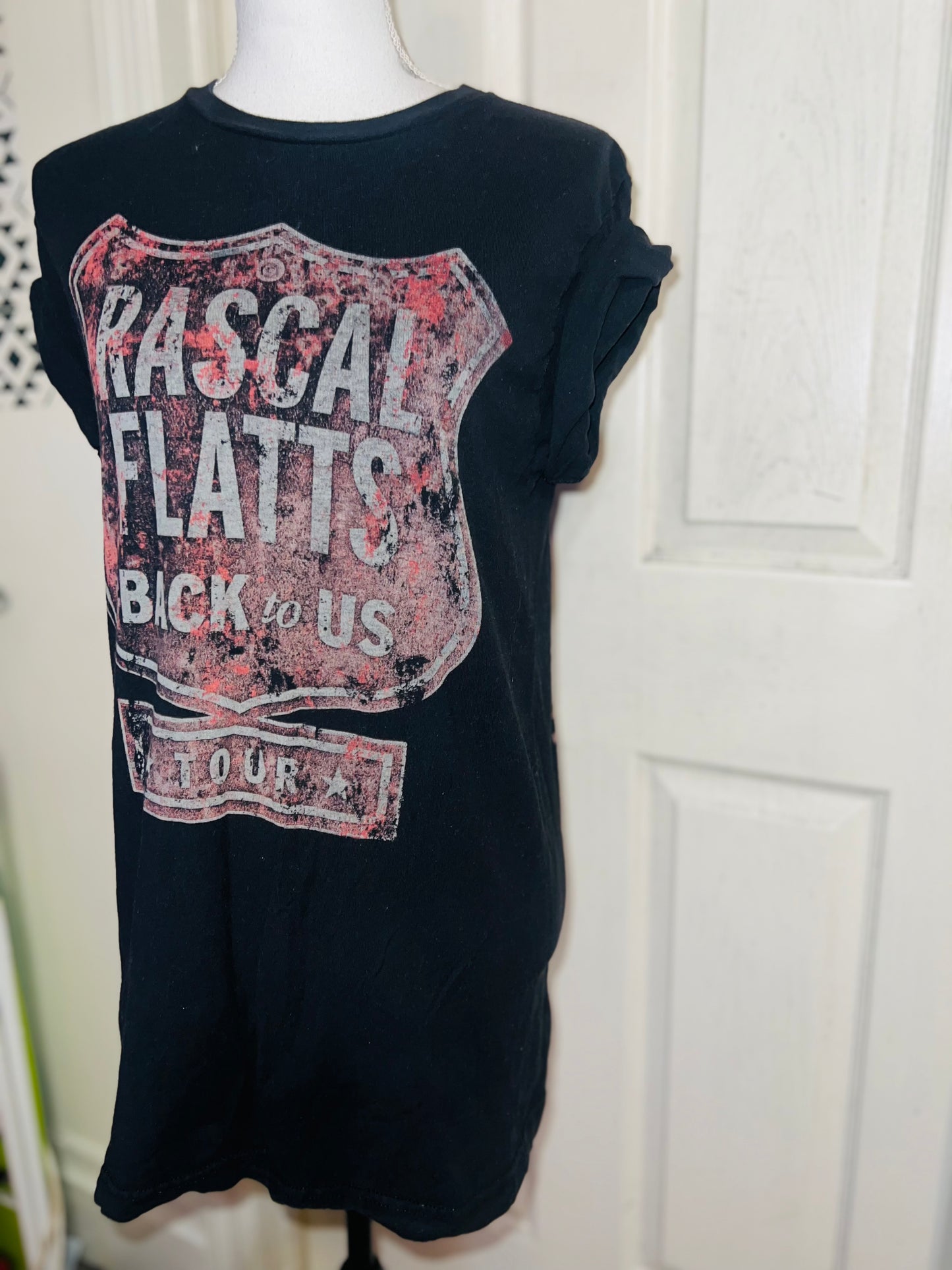 Rascal Flatts Double Sided Oversized Distressed Tee