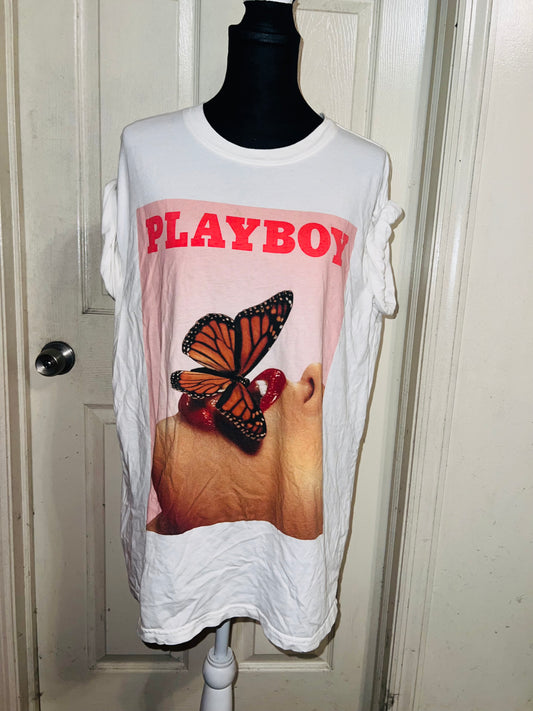 Playboy Oversized Distressed Tee