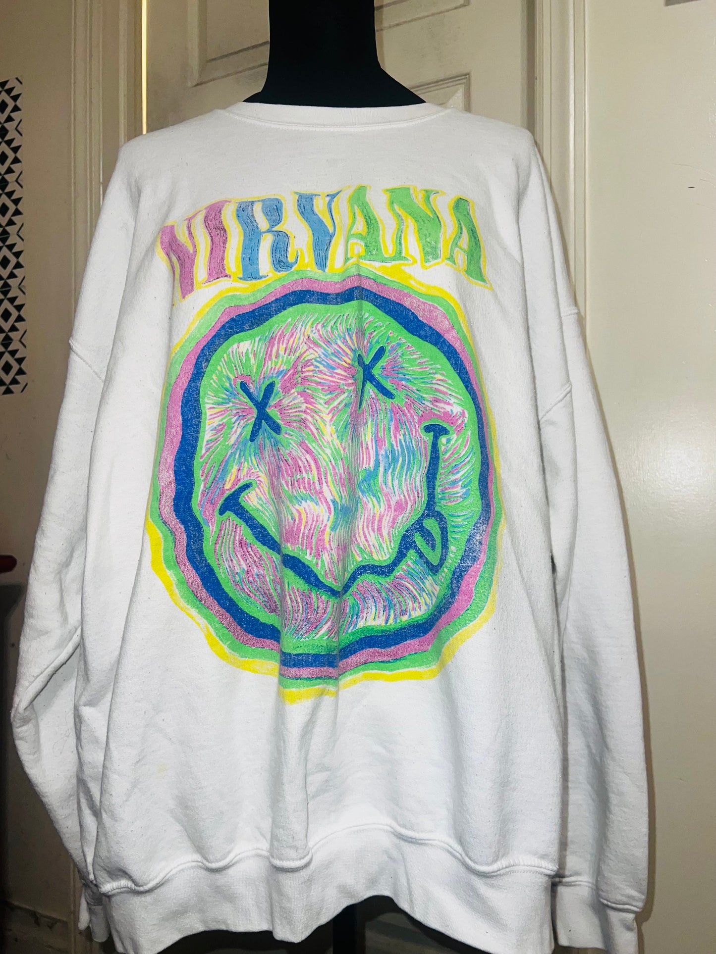 Nirvana Oversized Distressed Sweatshirt