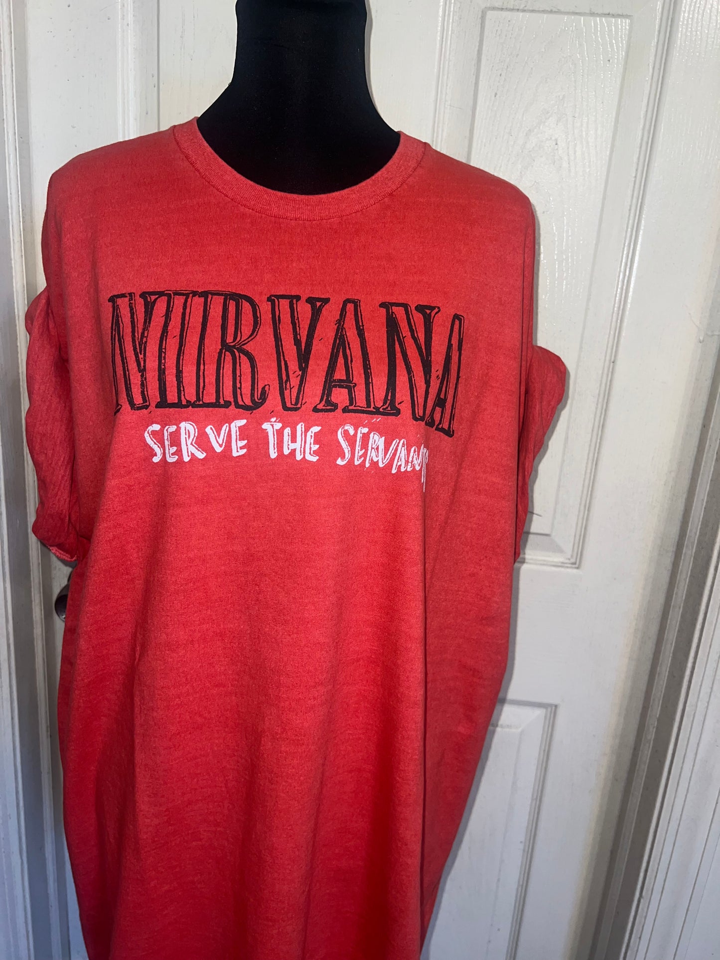 Nirvana Double Sided Oversized Distressed Tee