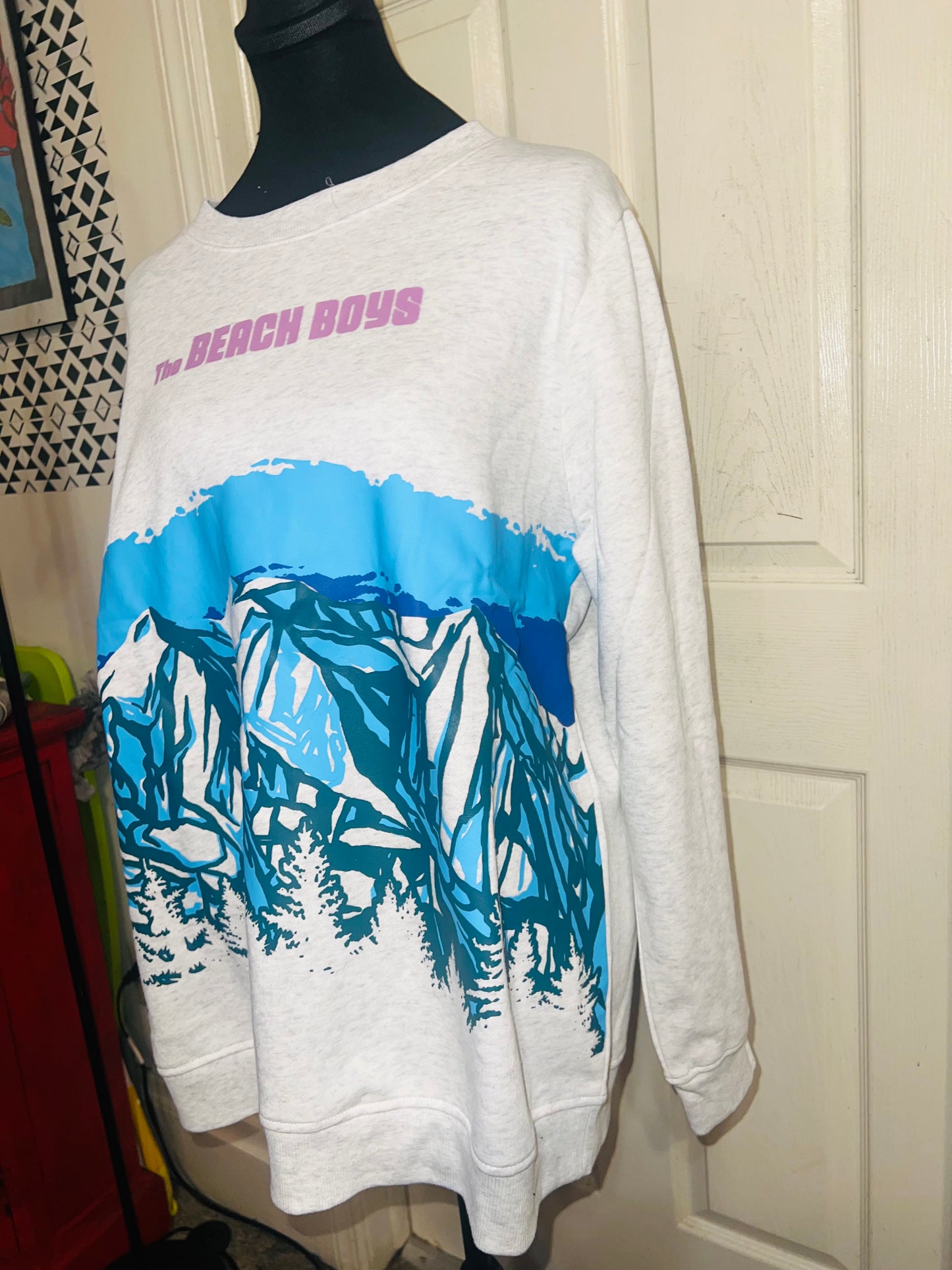 The Beach Boys Oversized Distressed Sweatshirt