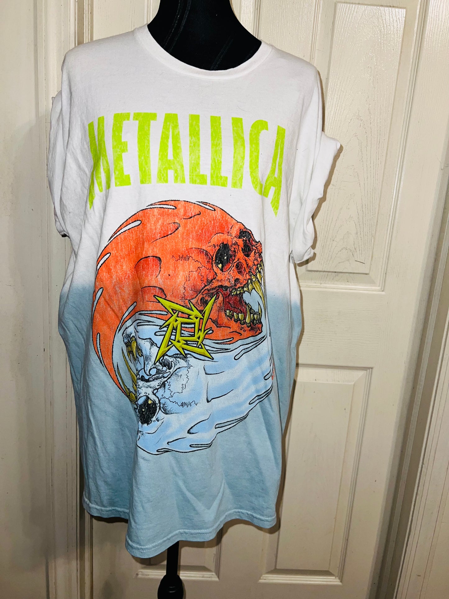 Metallica Tie Die Oversized Distressed Tee