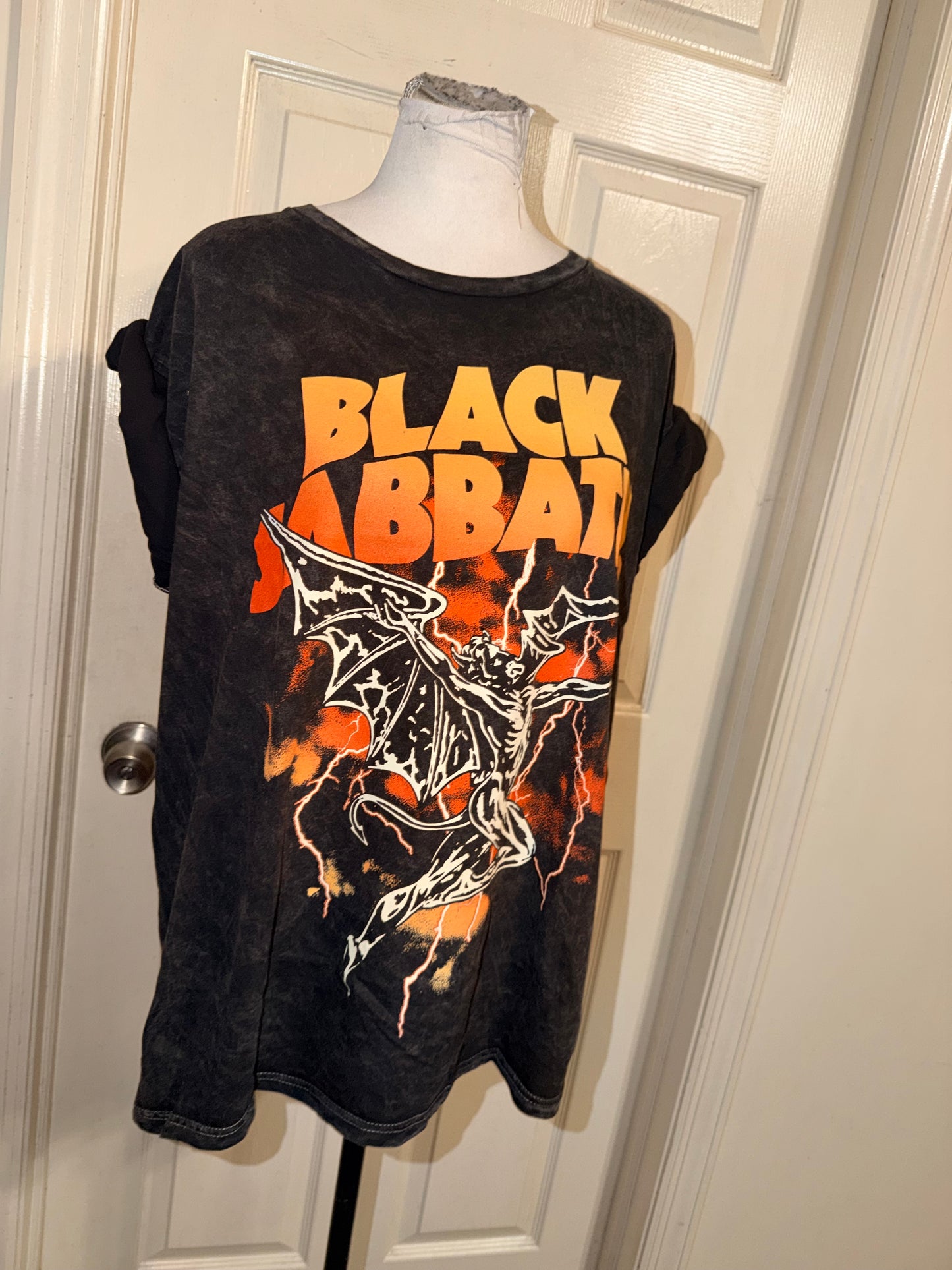 Black Sabbath Double Sided Oversized Distressed Tee