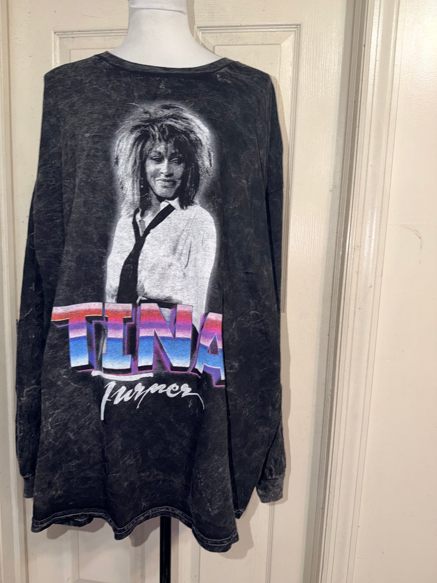 Tina Turner Oversized Distressed Long Sleeve Tee