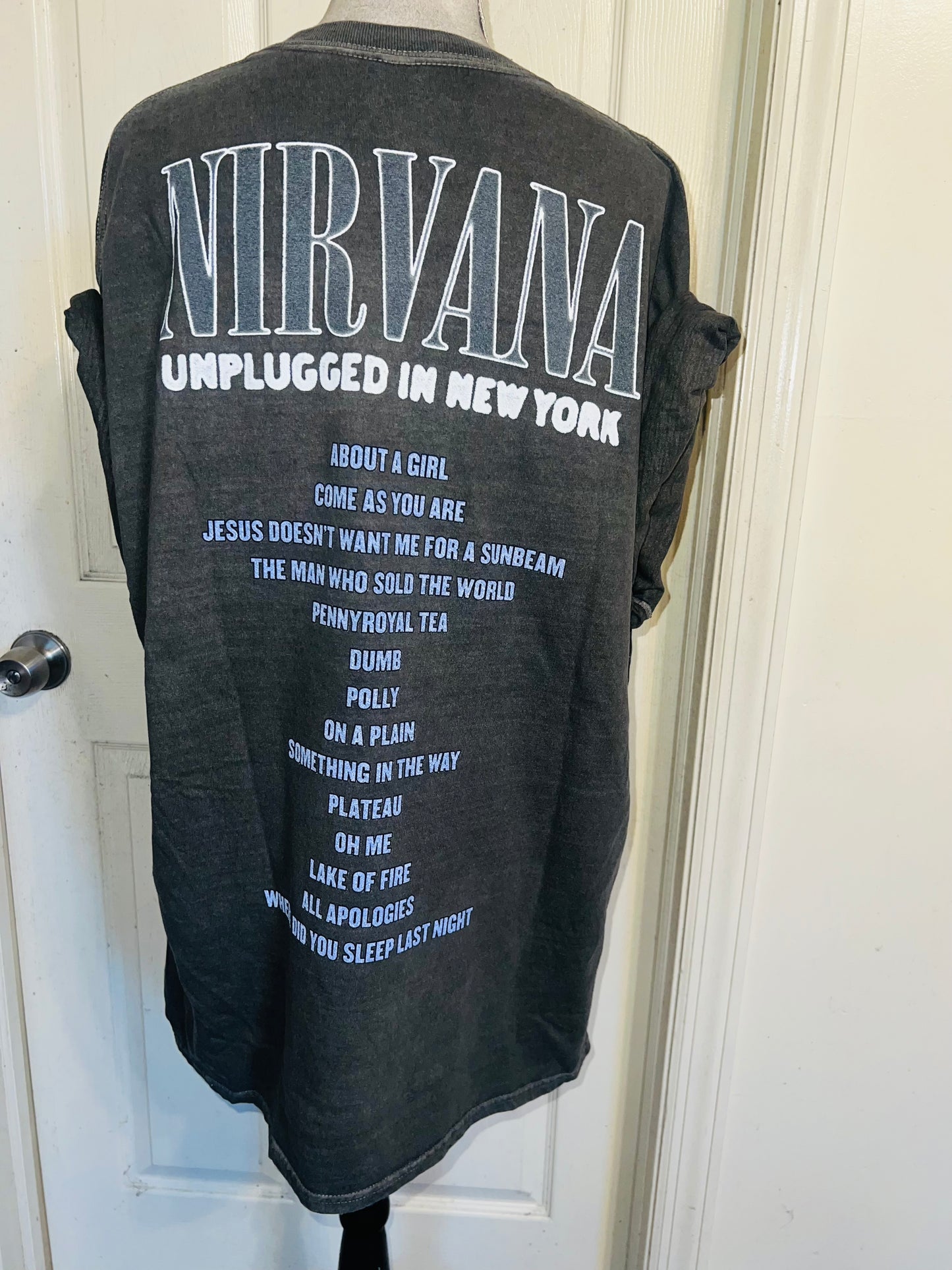 Nirvana Double Sided Oversized Distressed Tee