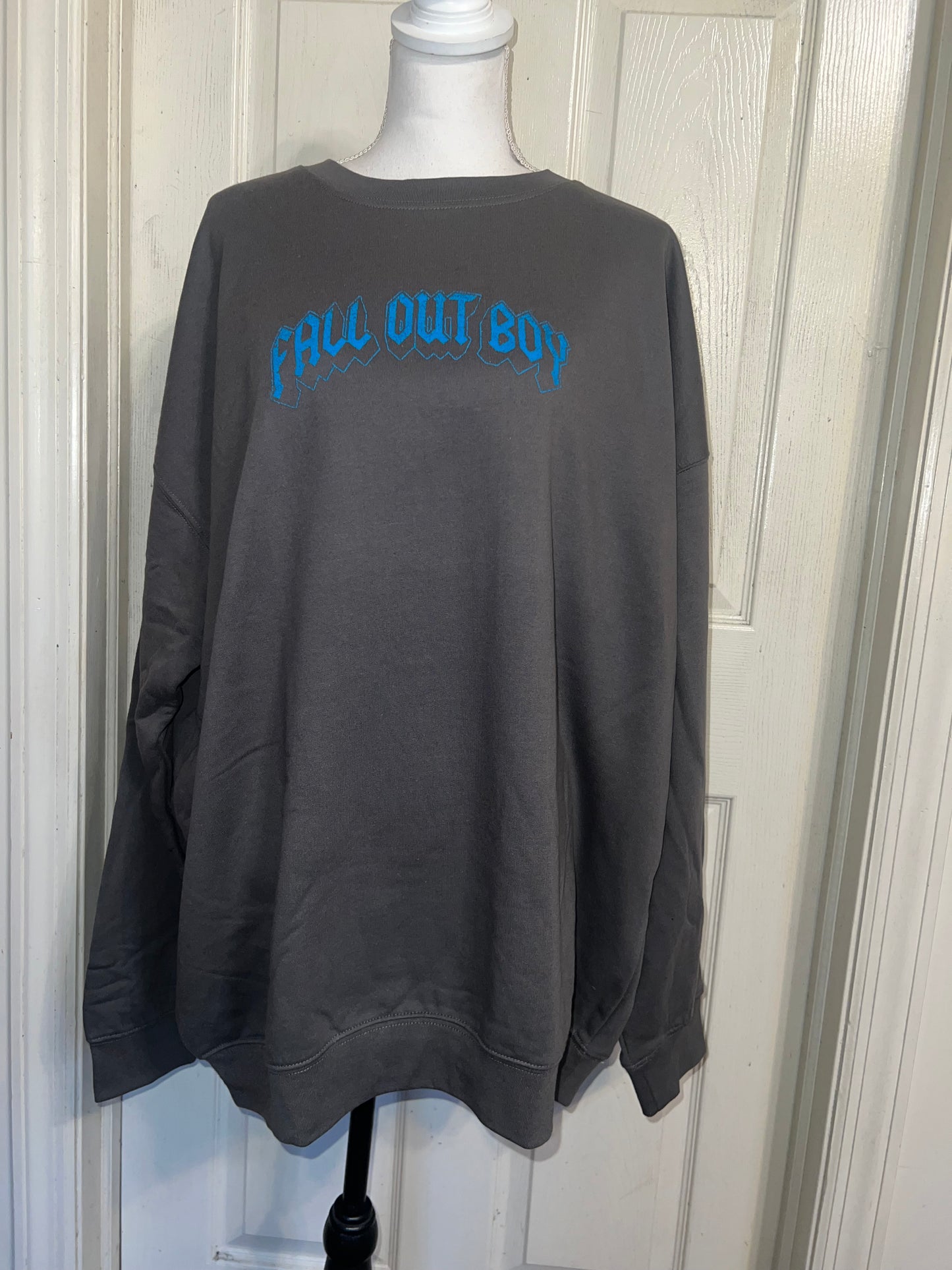 Fall Out Boy Double Sided Oversized Distressed Sweatshirt