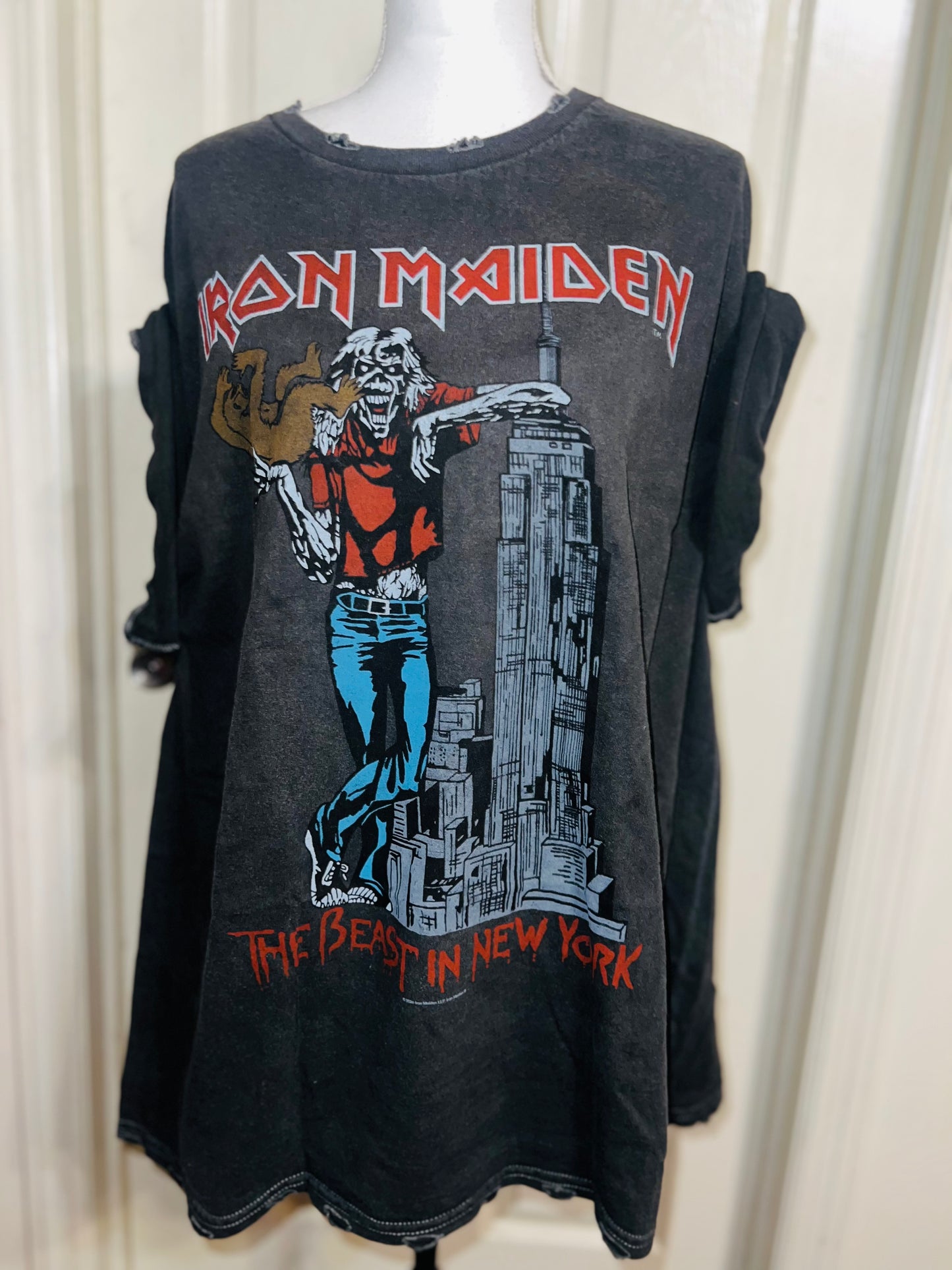 Iron Maiden Double Sided Oversized Distressed Tee