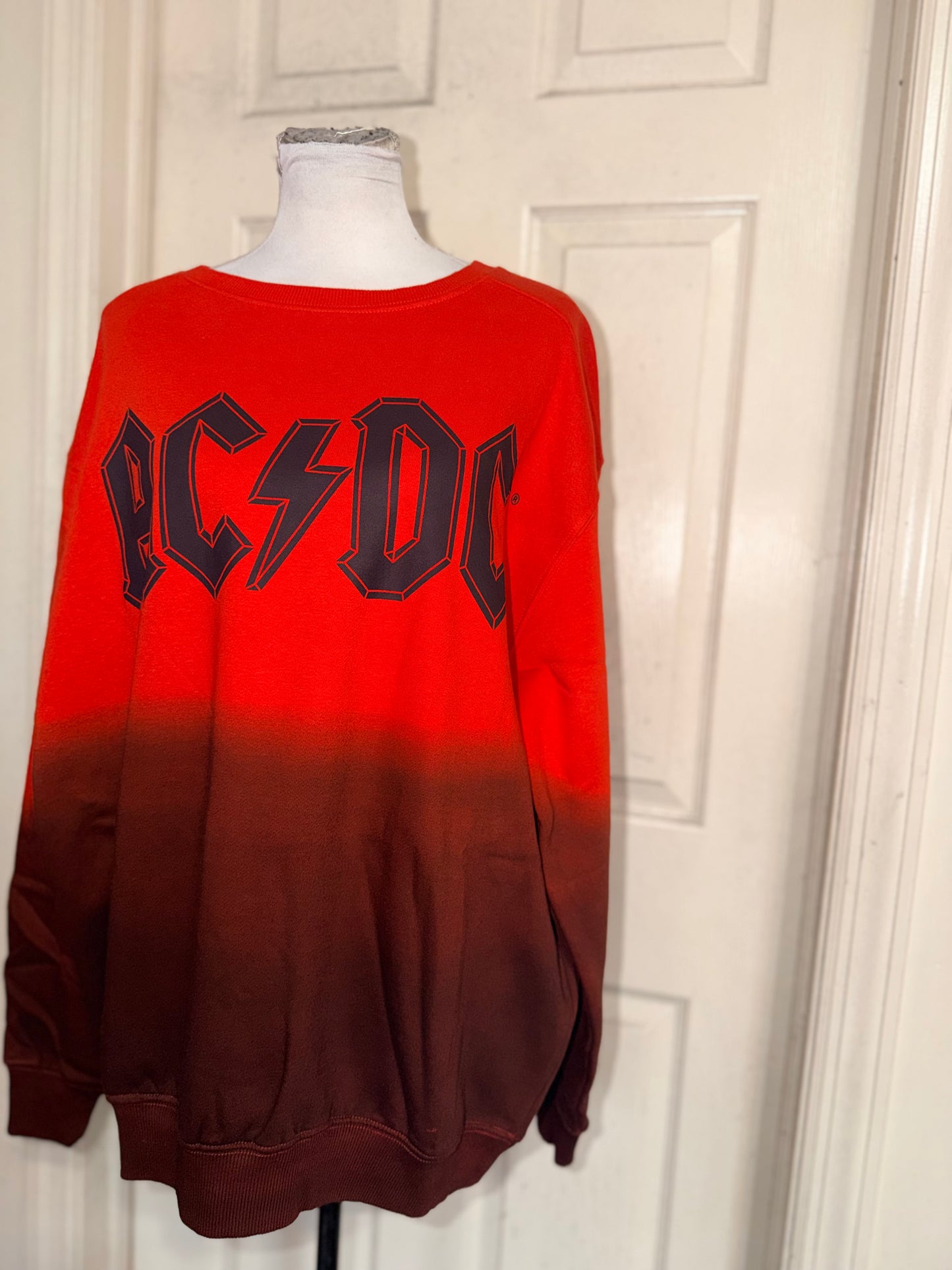 AC/DC Oversized Distressed Sweatshirt