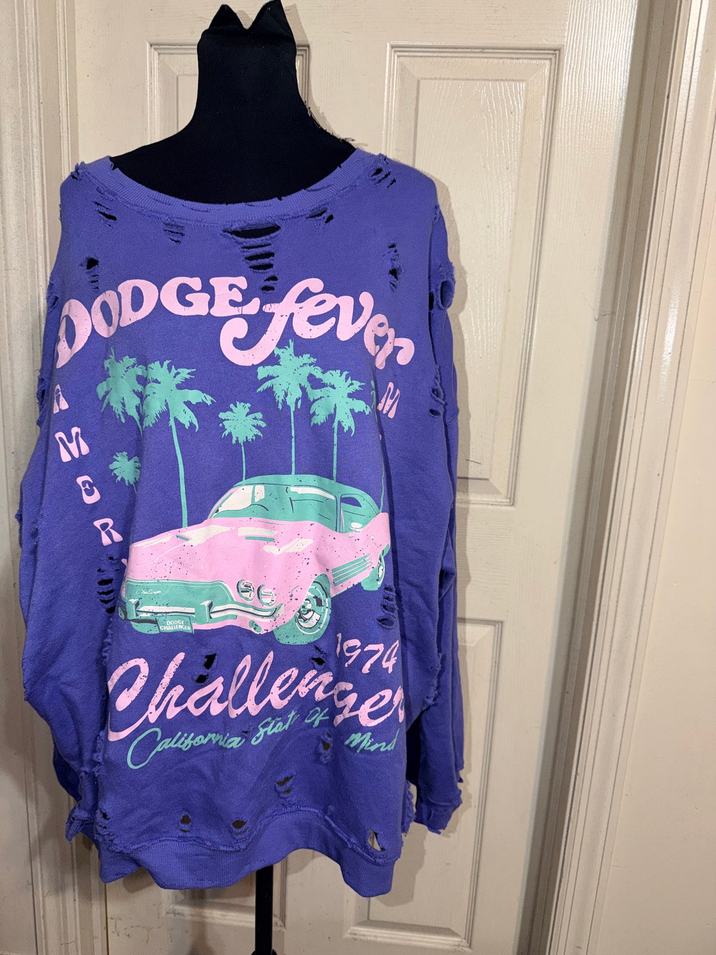 Dodge Challenger Oversize Distressed Sweatshirt