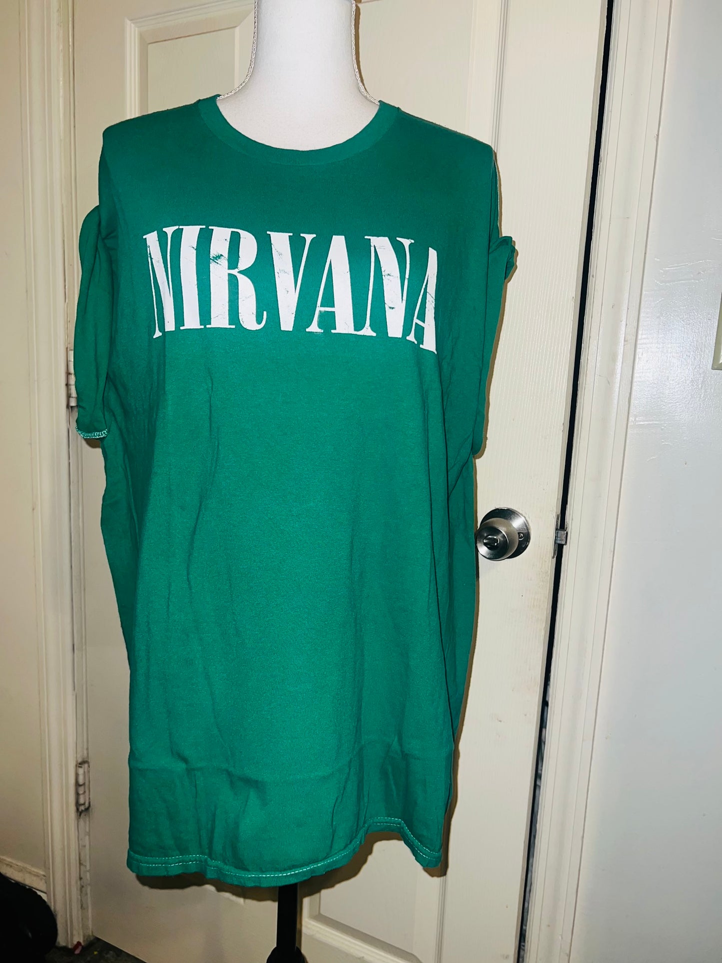 Nirvana Double Sided Oversized Distressed Tee