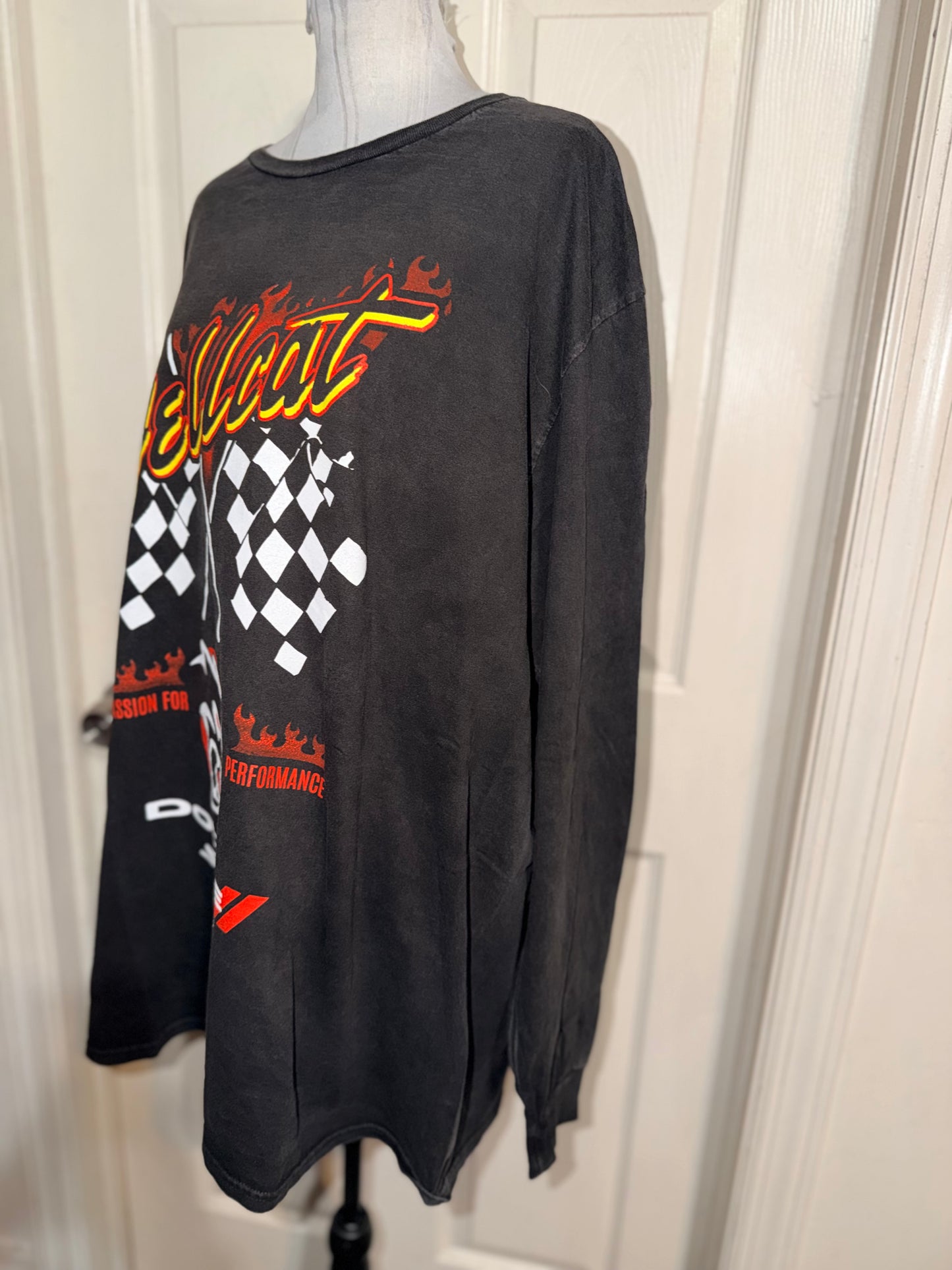 Dodge Hellcat Oversized Distressed Long Sleeve Tee