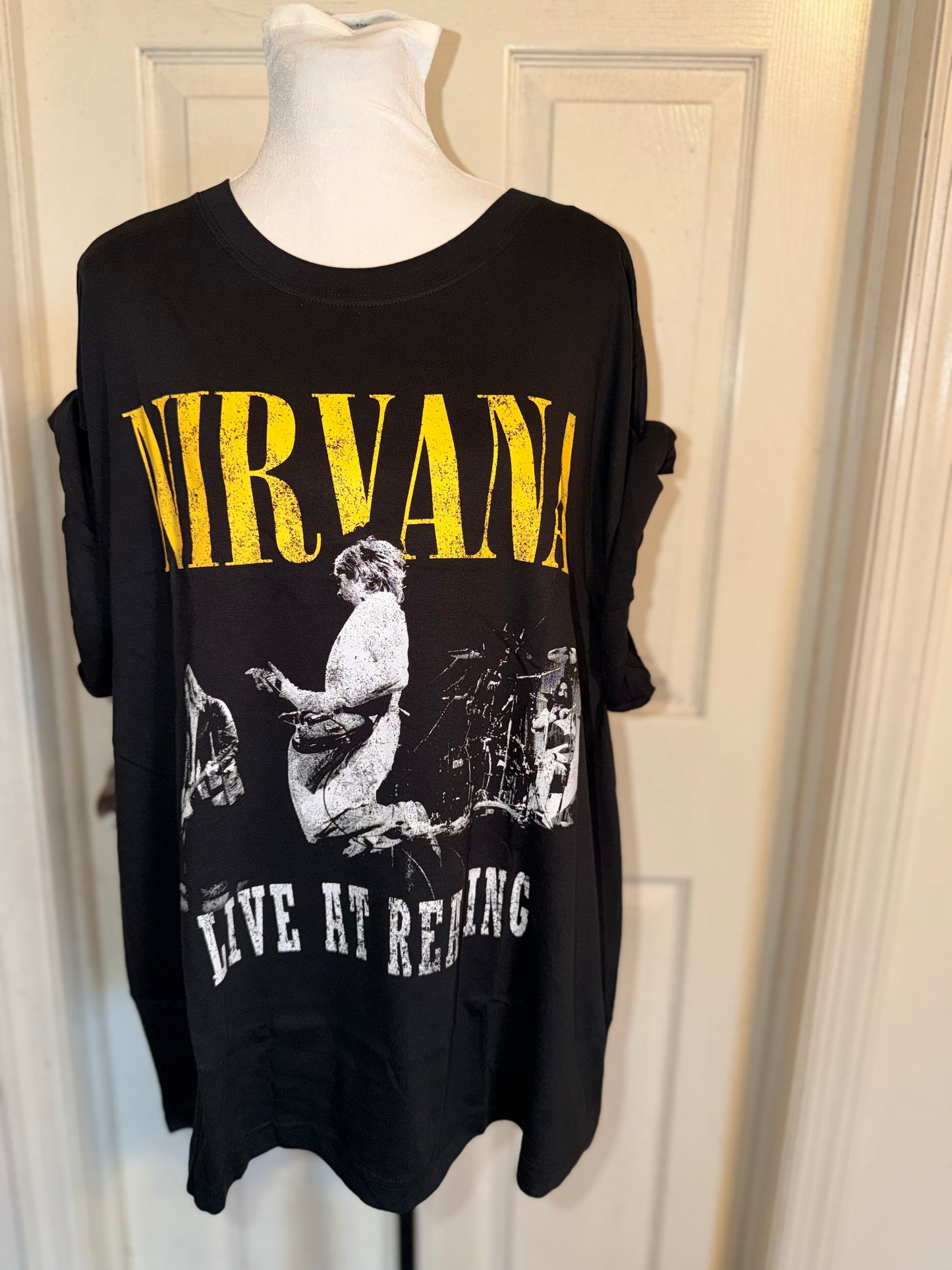Nirvana Double Sided Oversized Distressed Tee
