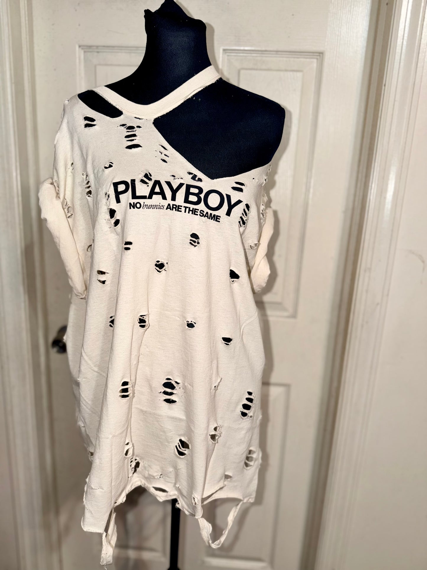 Playboy Double Sided Oversized Distressed Tee