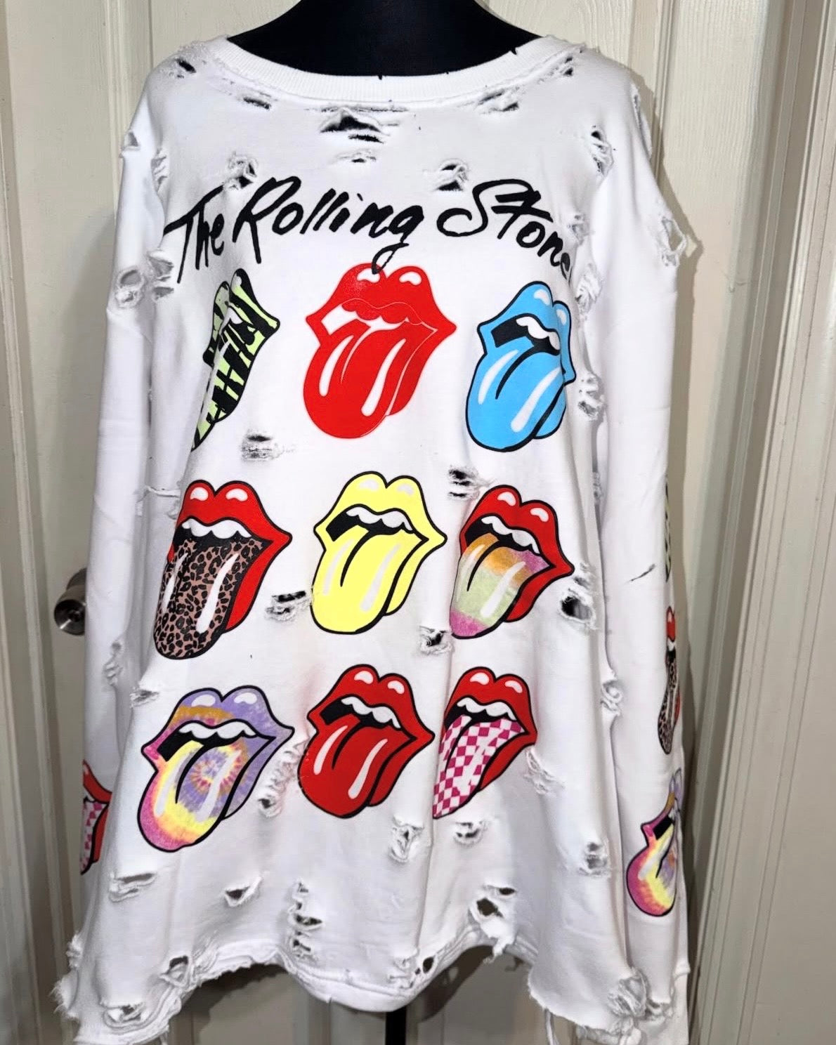 The Rolling Stones Oversized Distressed Sweatshirt