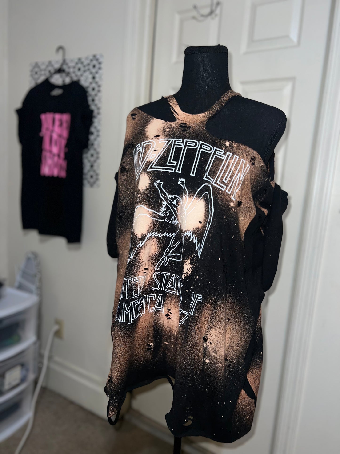 Led Zeppelin Bleached Oversized Distresed Tee