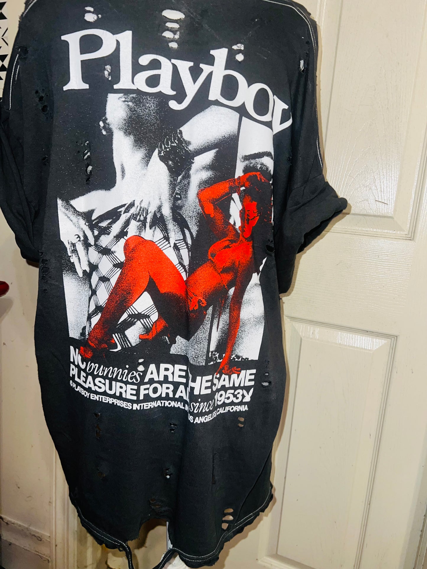 Playboy Double Sided Oversized Distressed Tee
