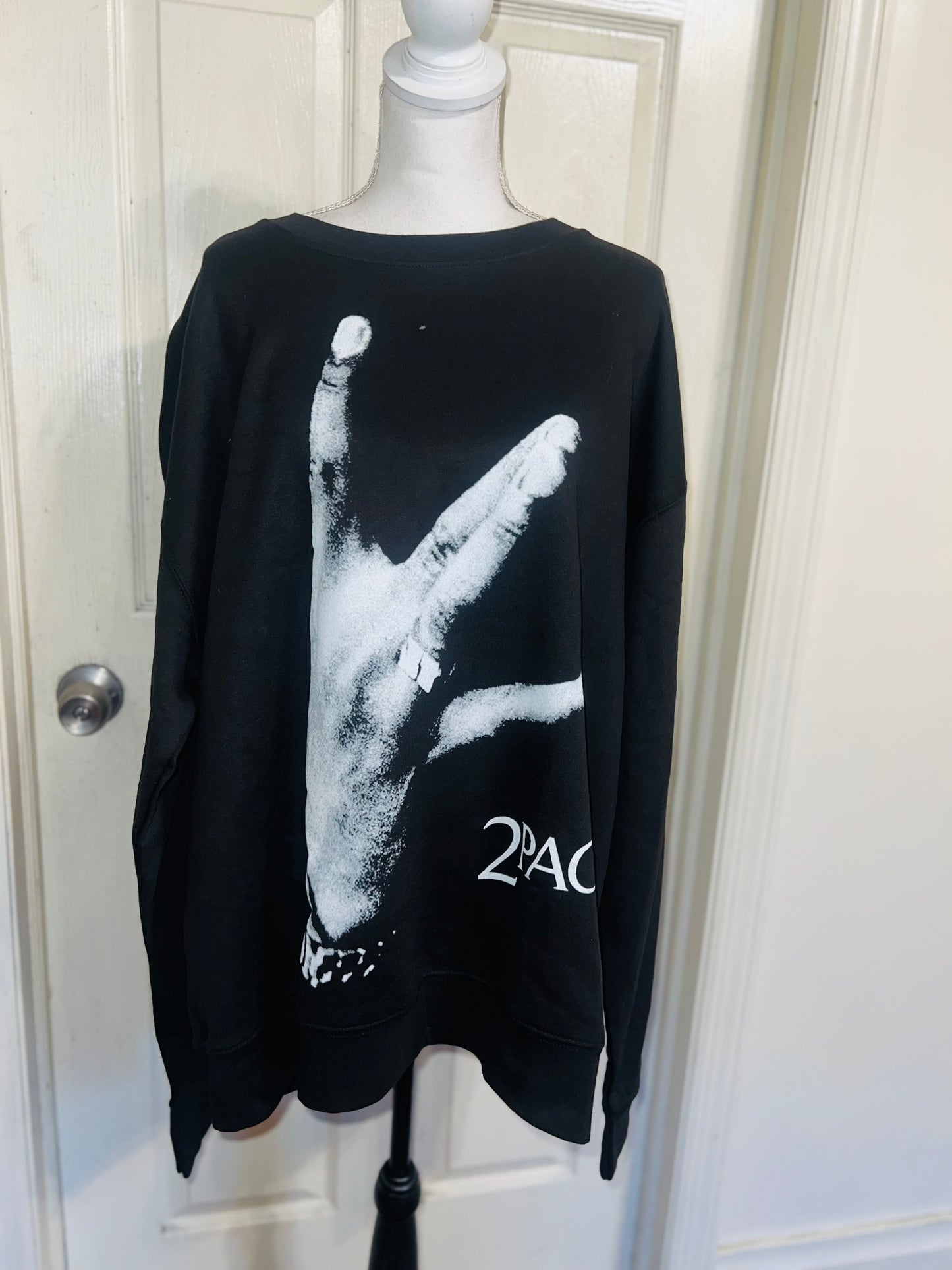 2Pac Oversized Distressed Sweatshirt