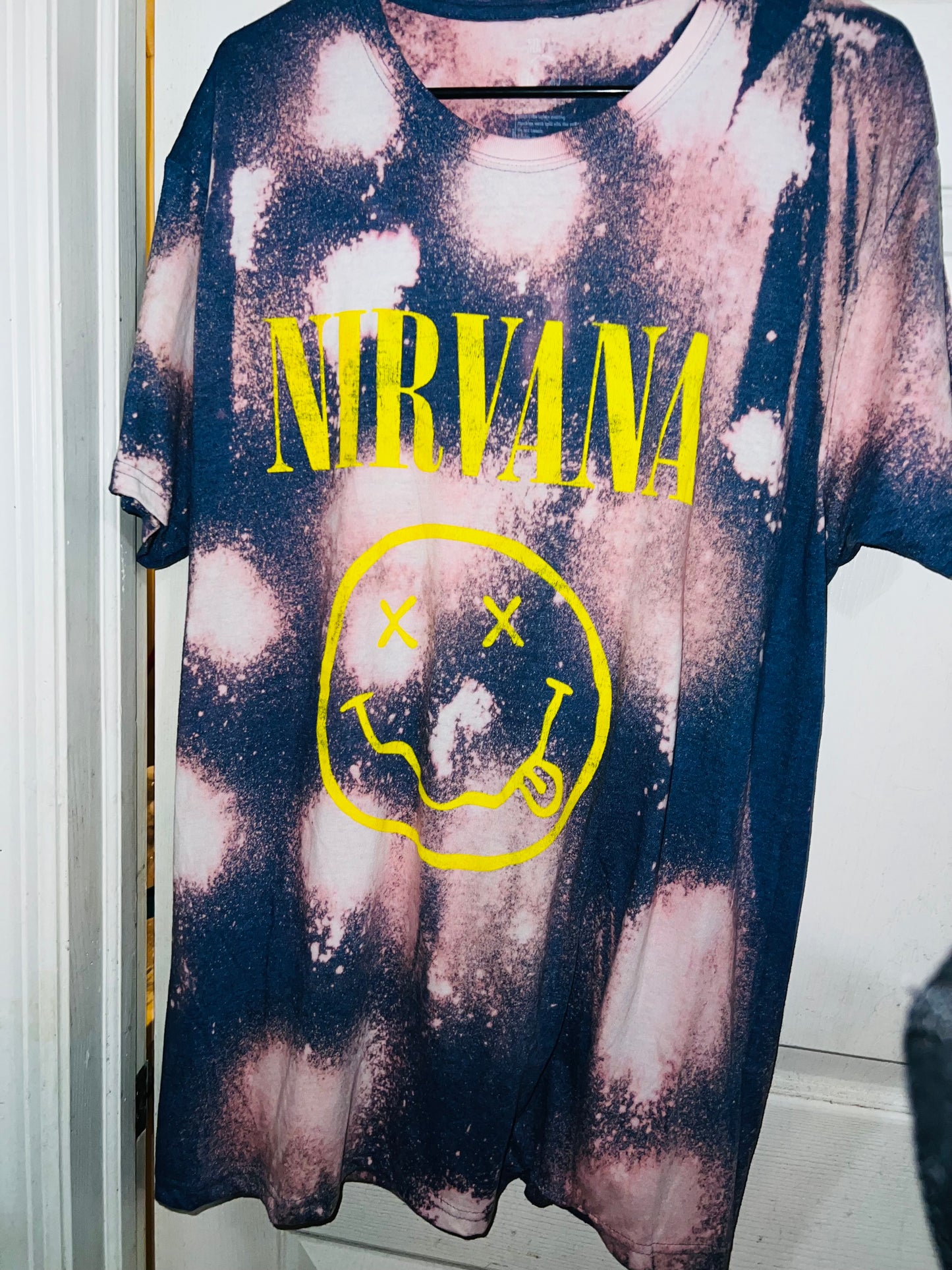 Nirvana Oversized Distressed Bleach Tee