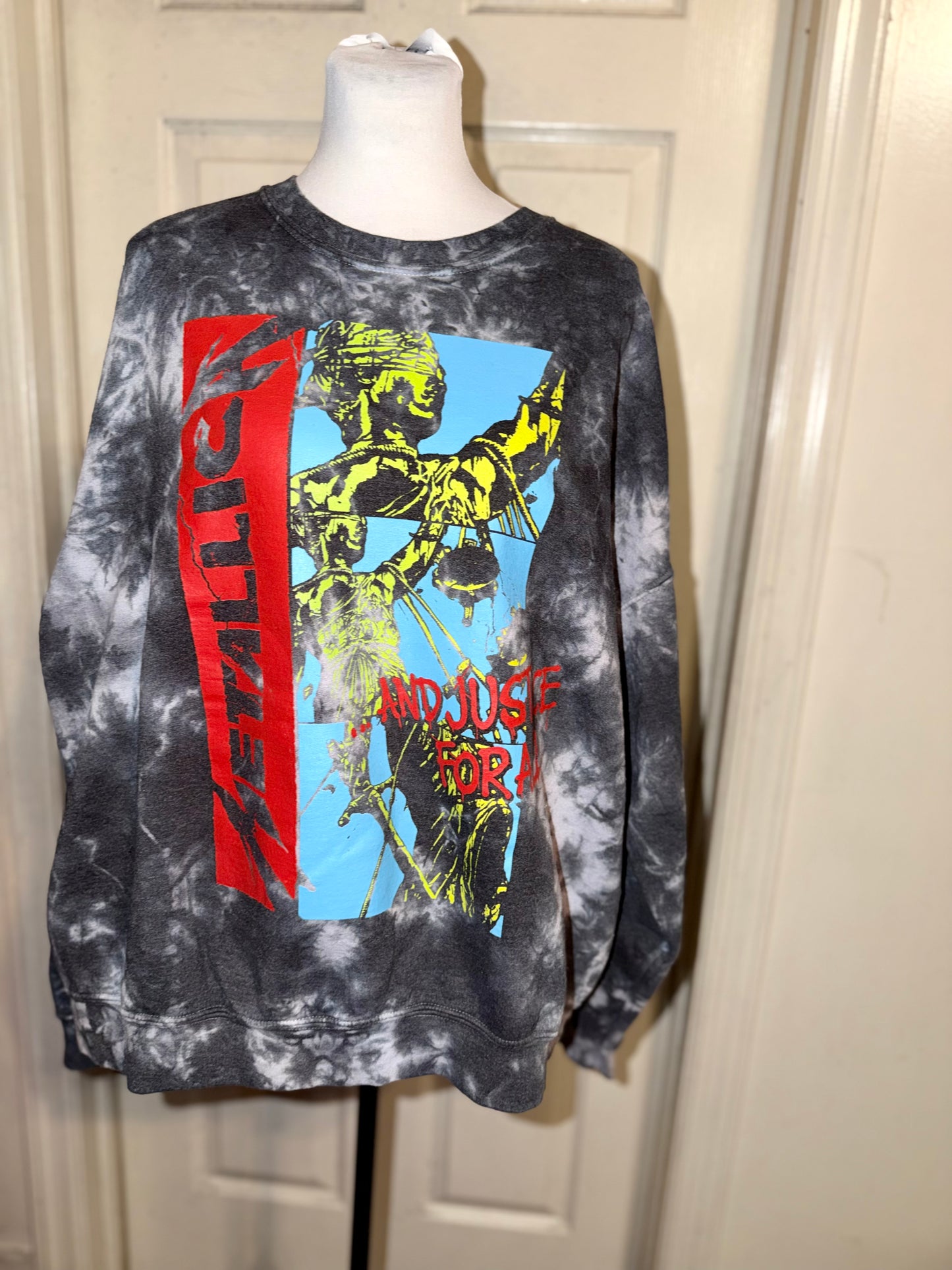 Metallica Double Sided Oversized Distressed Sweatshirt