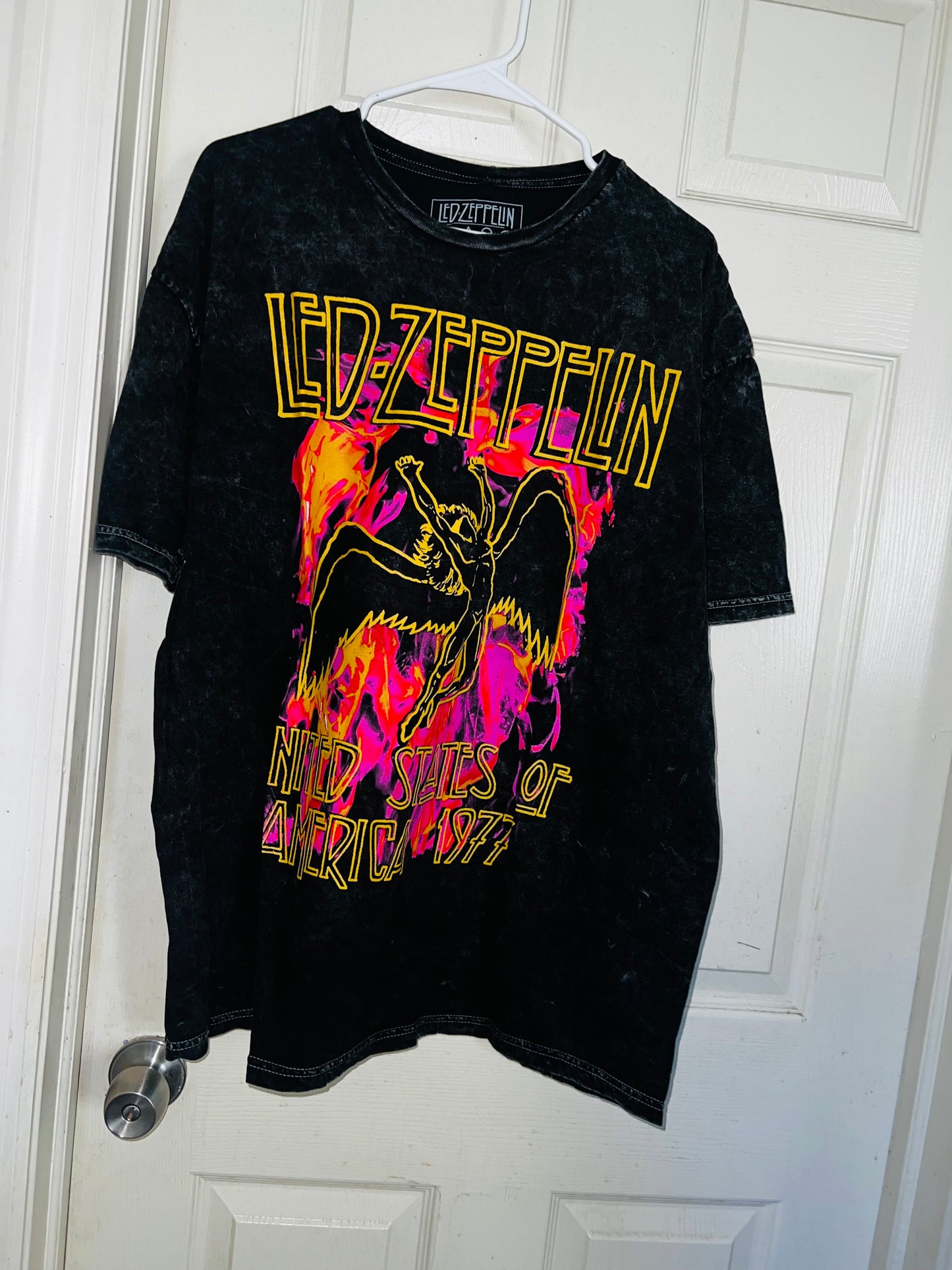 Led Zeppelin Mineral Wash Oversized Distressed Tee