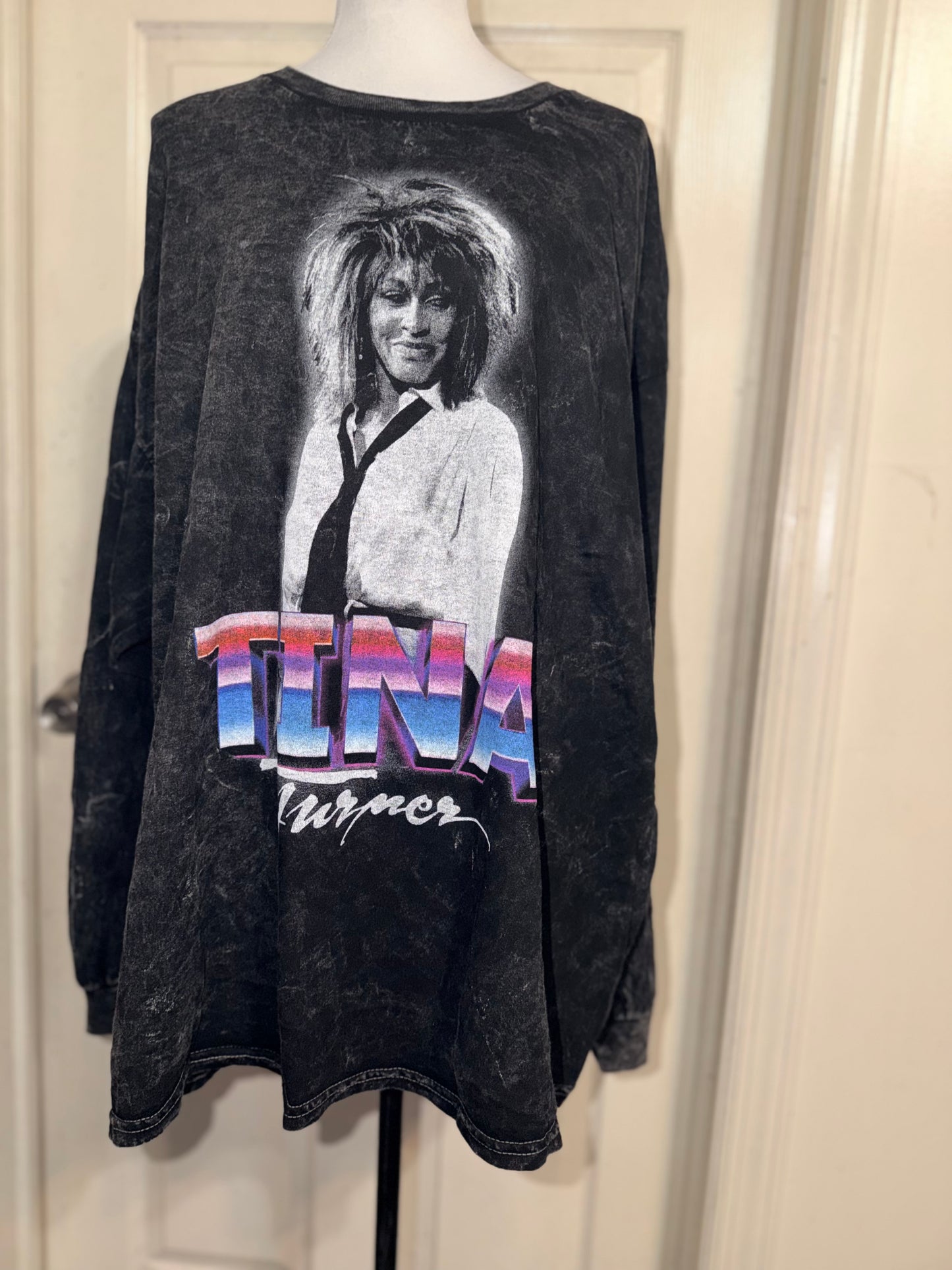 Tina Turner Oversized Distressed Long Sleeve Tee